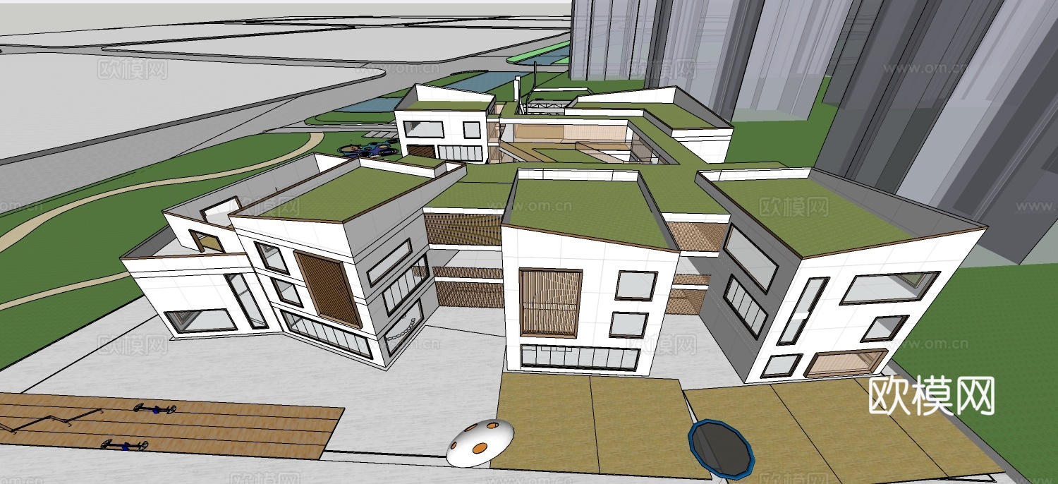 现代幼儿园su模型下载下载（渲染图6）