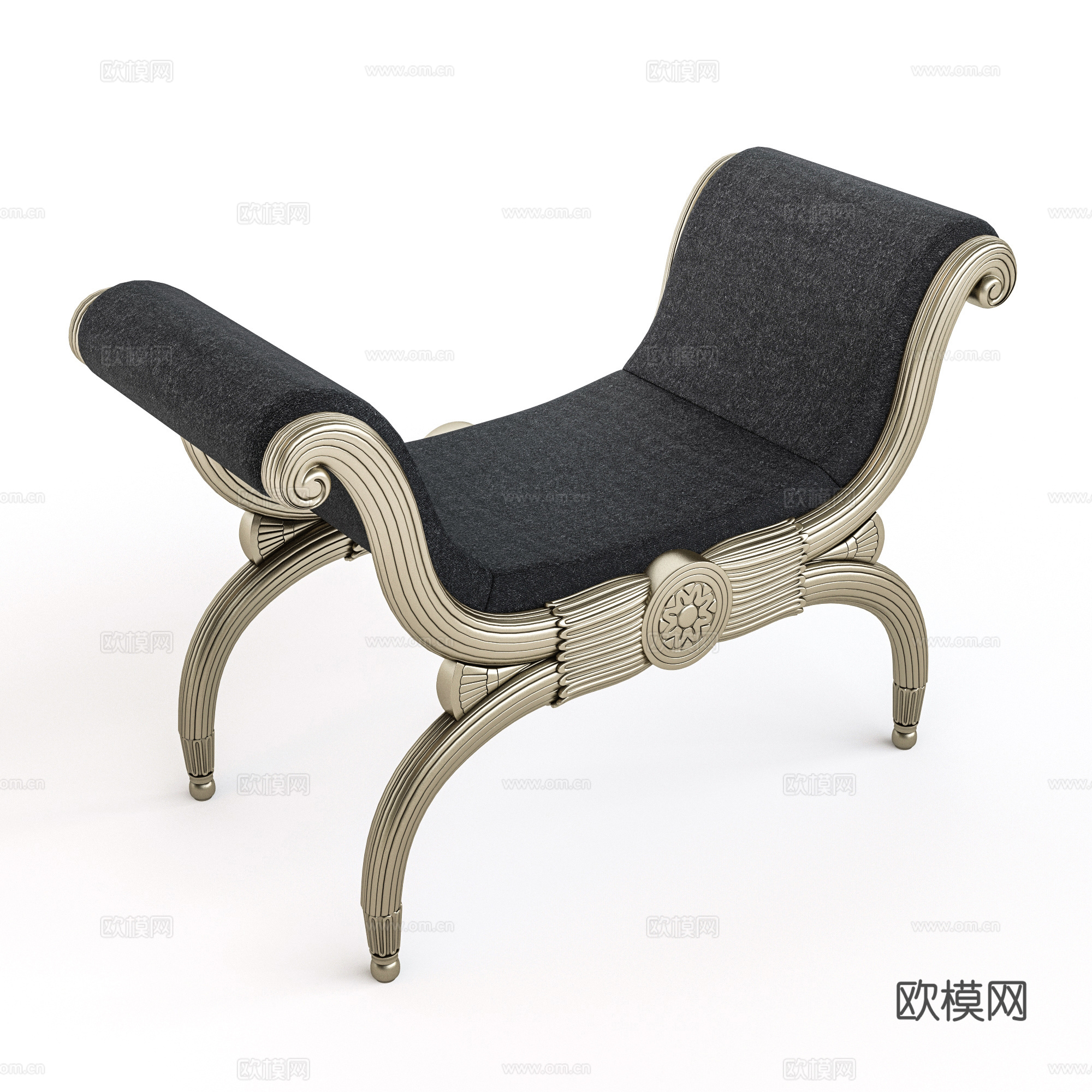 欧式凳子 床尾凳3d模型