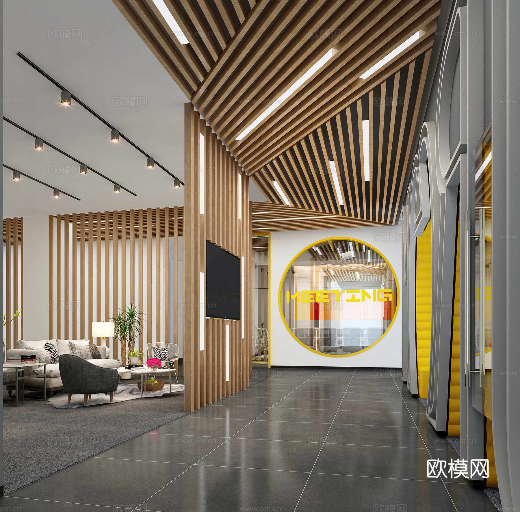 现代 办公 休息区3d模型