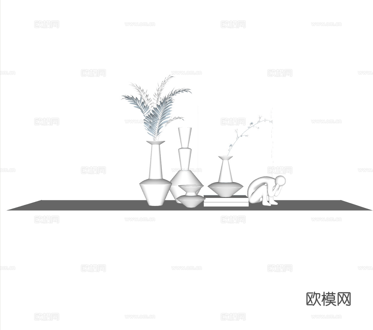 现代装饰摆件su模型下载