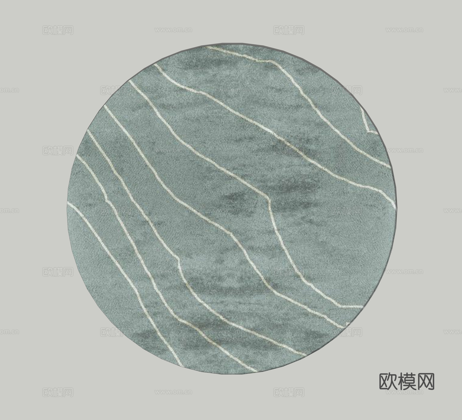 现代圆形艺术地毯su模型下载