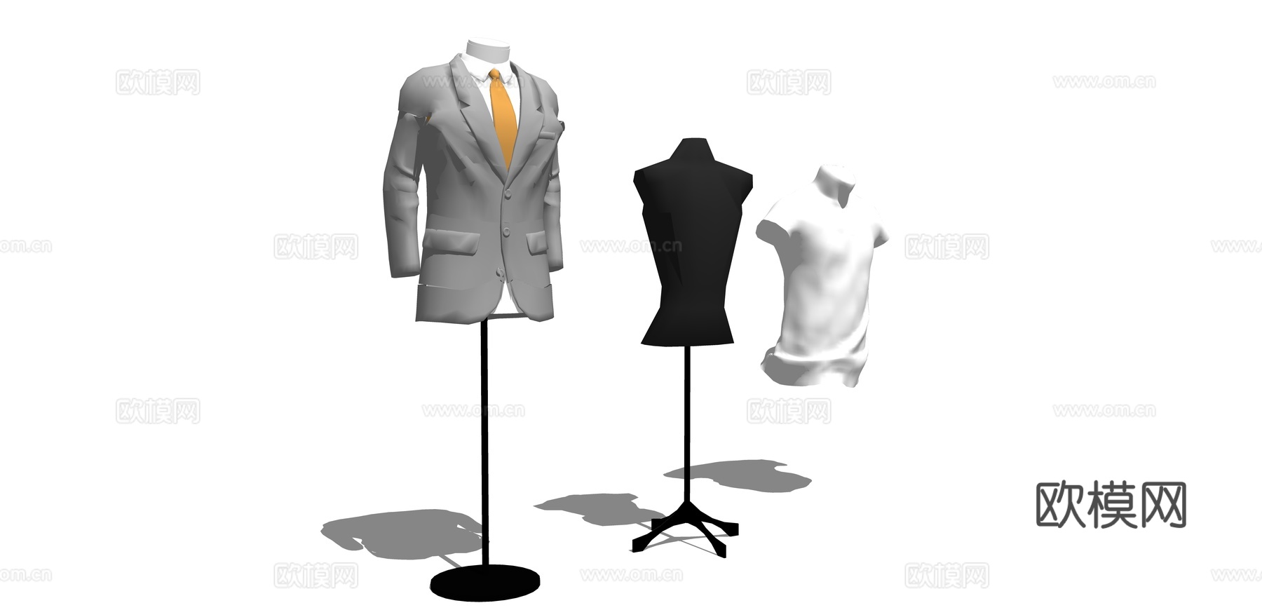 现代服装店模特su模型下载