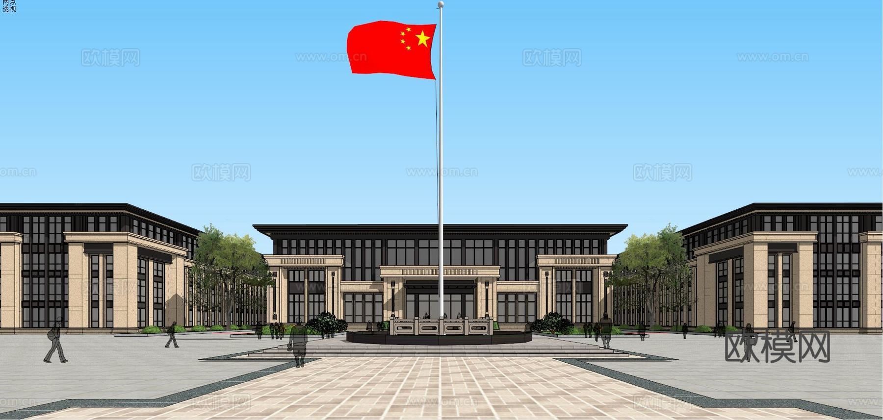 现代售楼处外观su模型下载