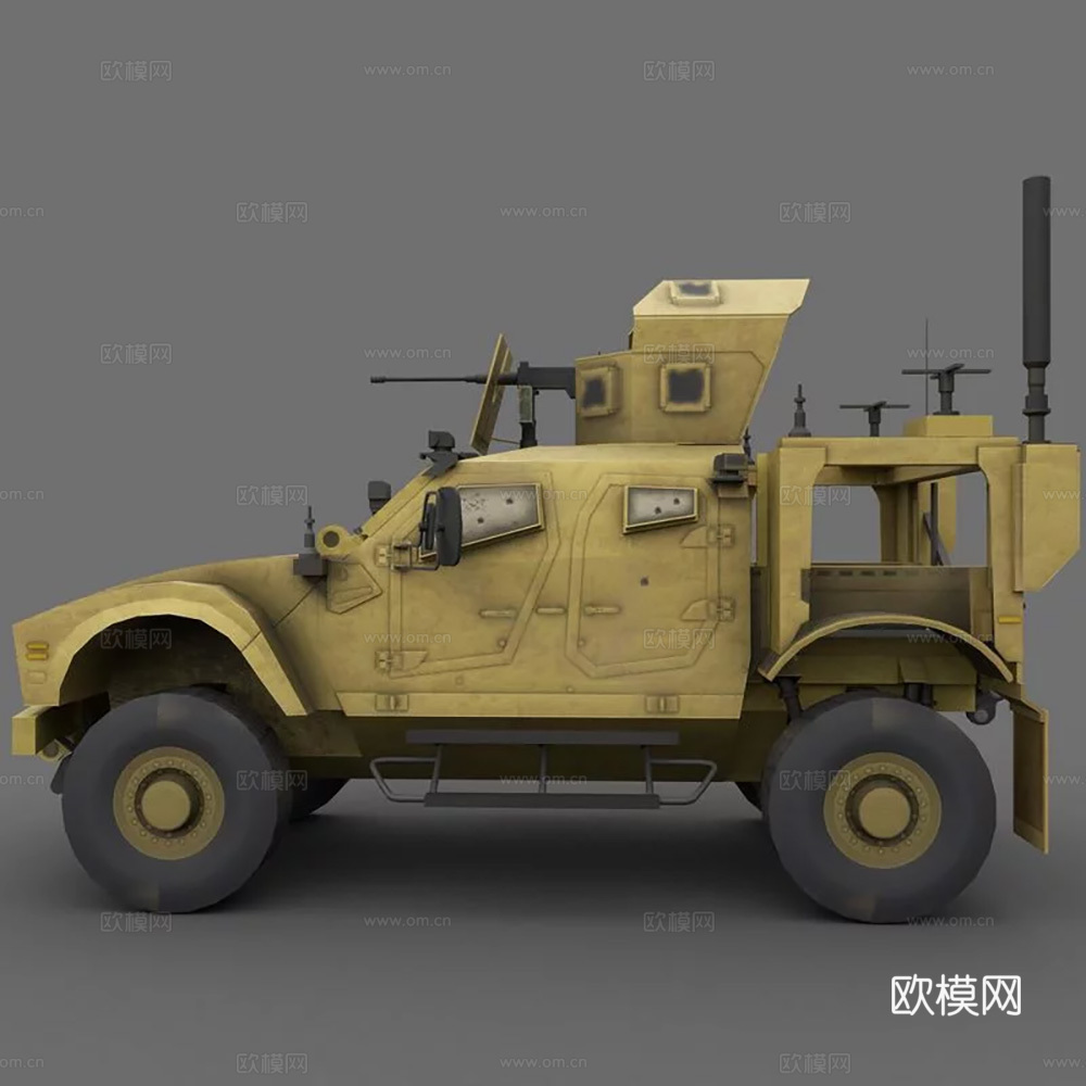 装甲车Oshkosh M-ATV低多边形3d模型