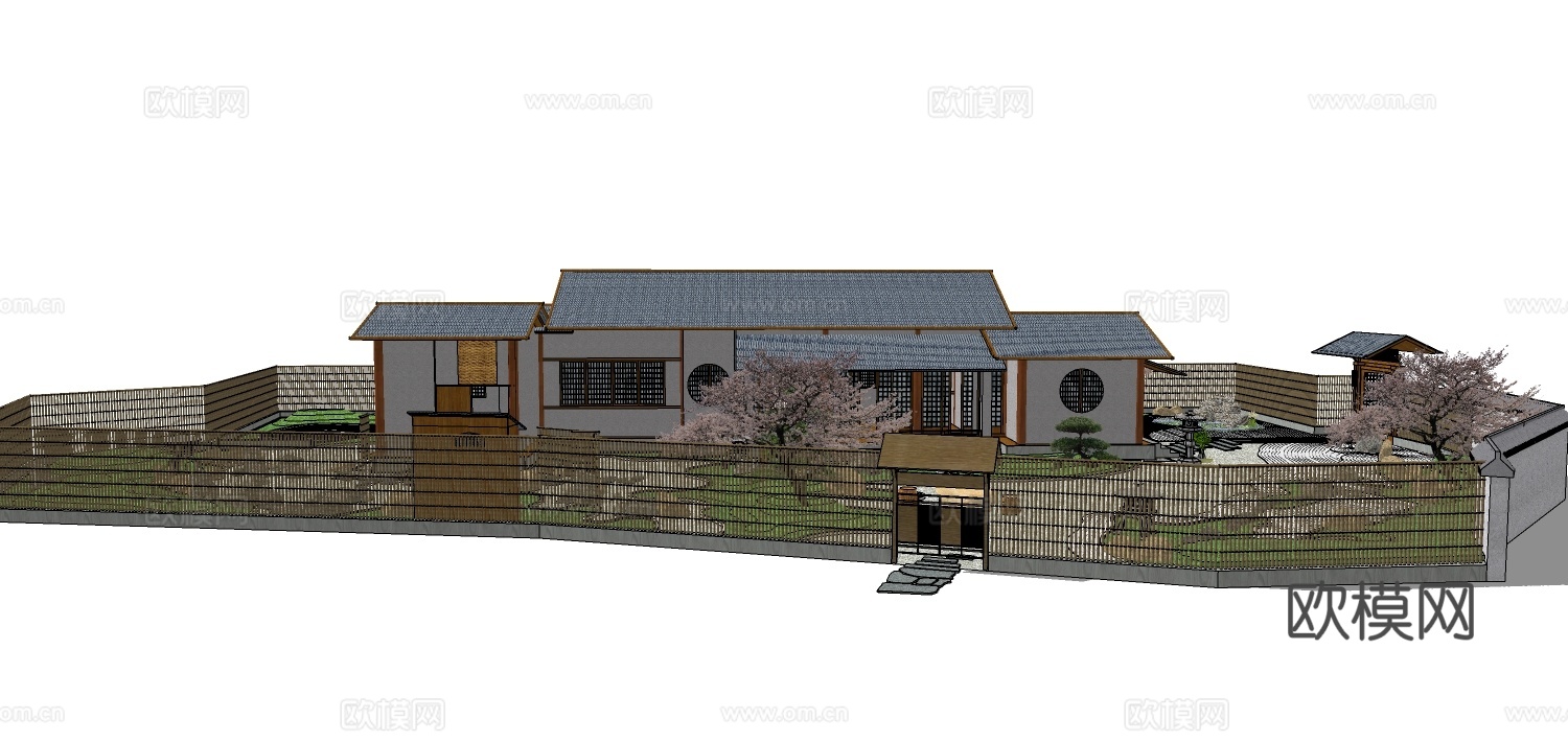日式庭院木屋su模型下载