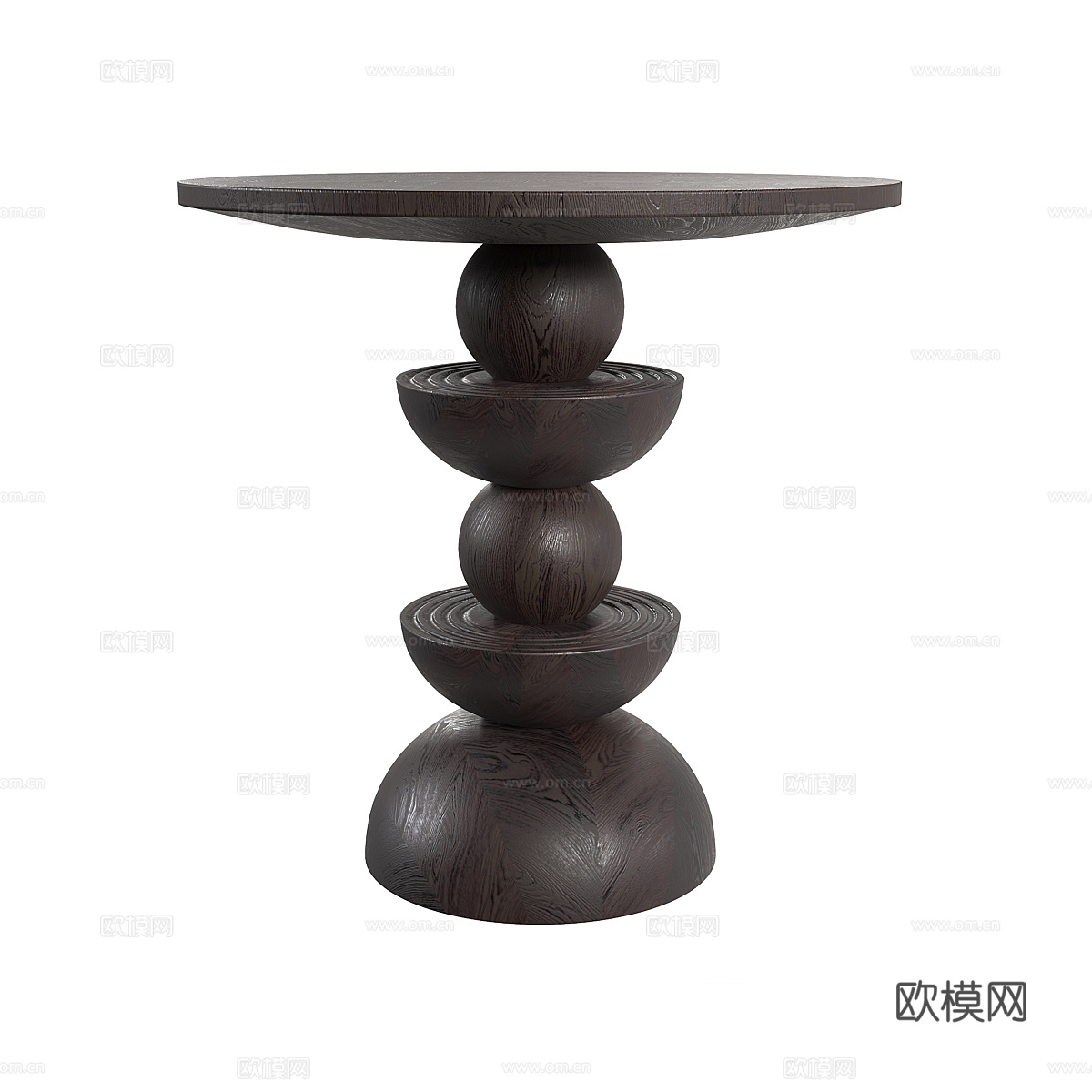 北欧简约茶几 茶几 简约茶几 圆形茶几 木质茶几3d模型