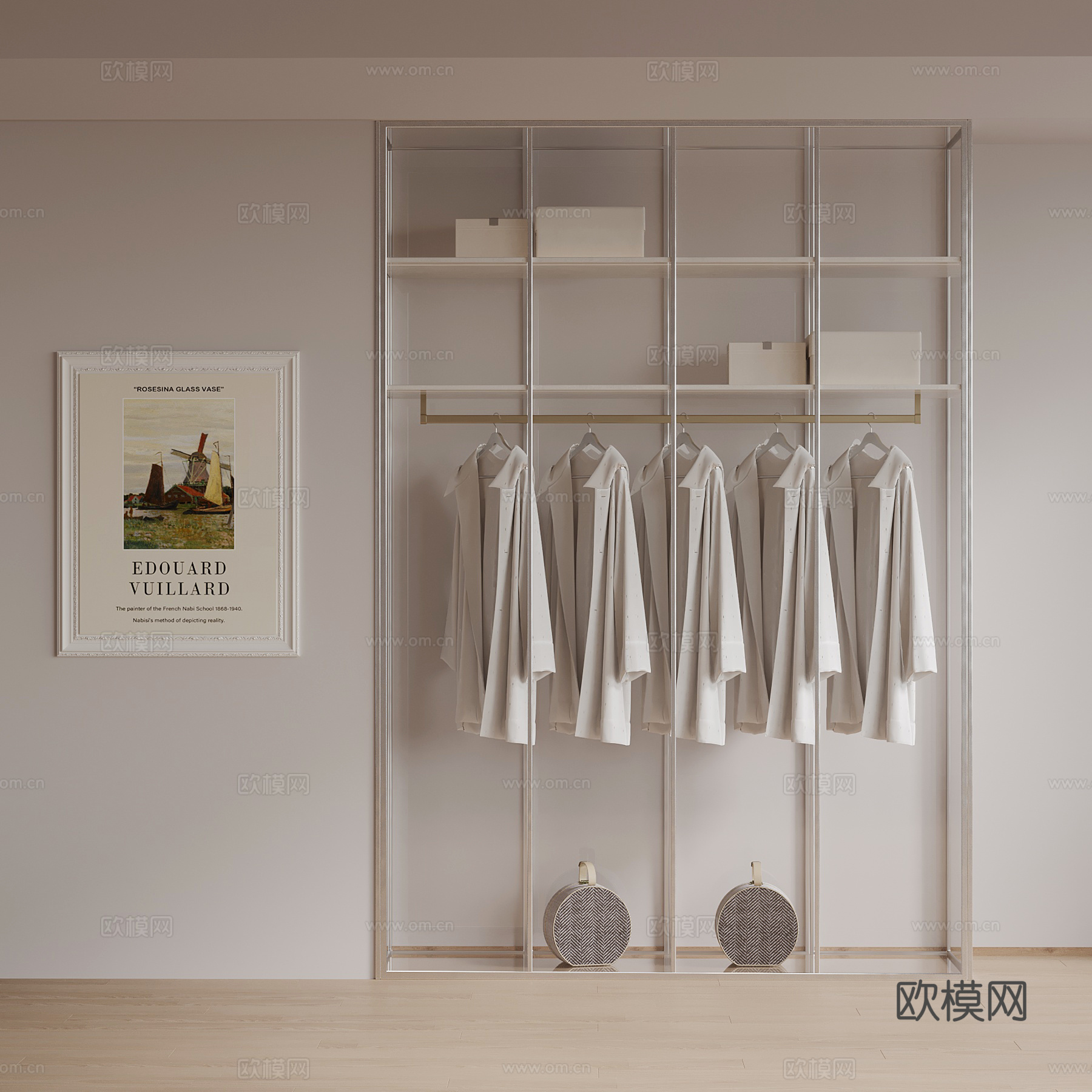 23现代衣柜 透明衣柜3d模型