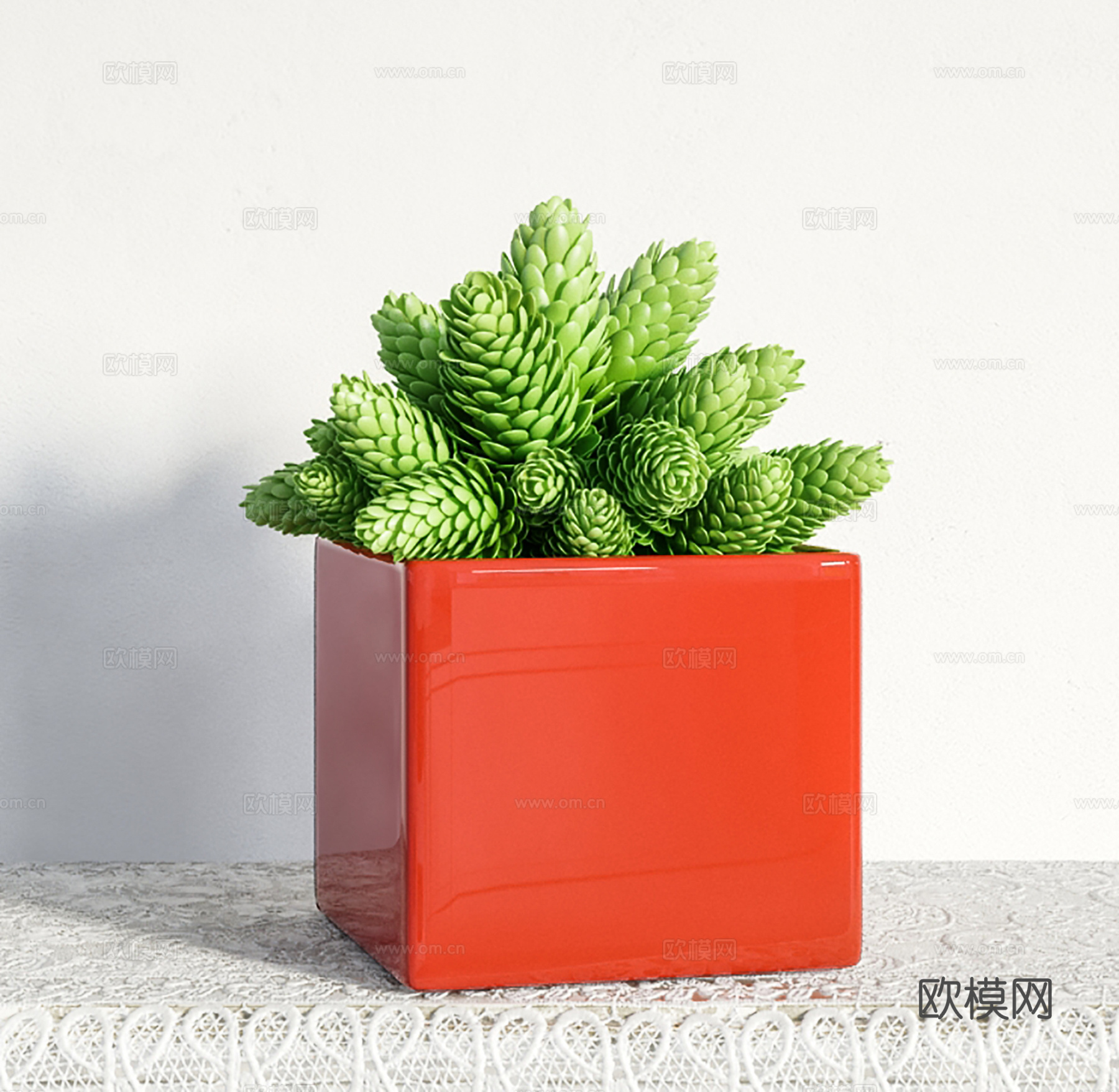 现代盆景  绿植盆栽3d模型