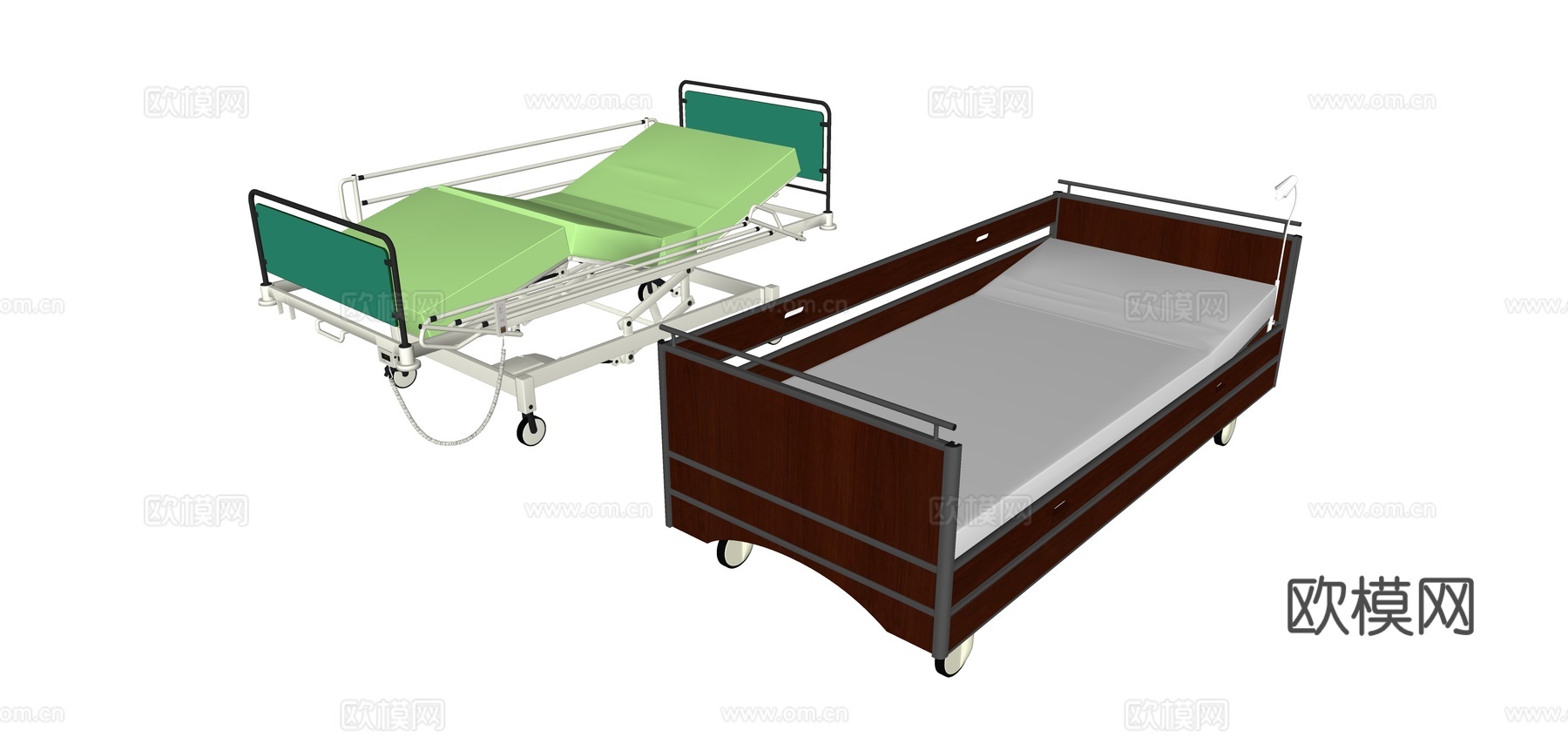现代医院病床su模型下载