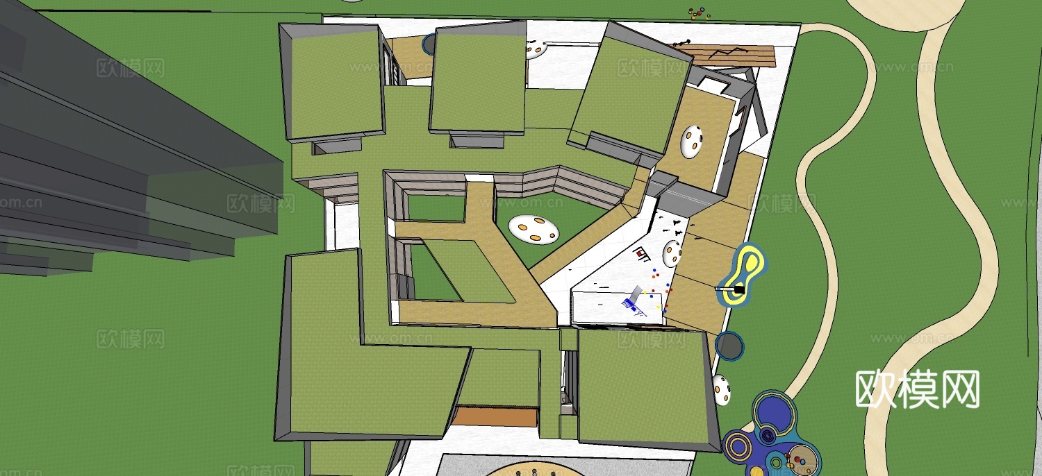 现代幼儿园su模型下载下载（渲染图4）