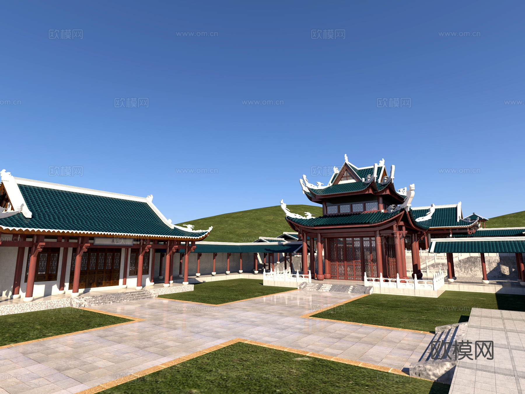 古建 斗拱 中式建筑 庙宇 寺庙 大殿 古镇3d模型