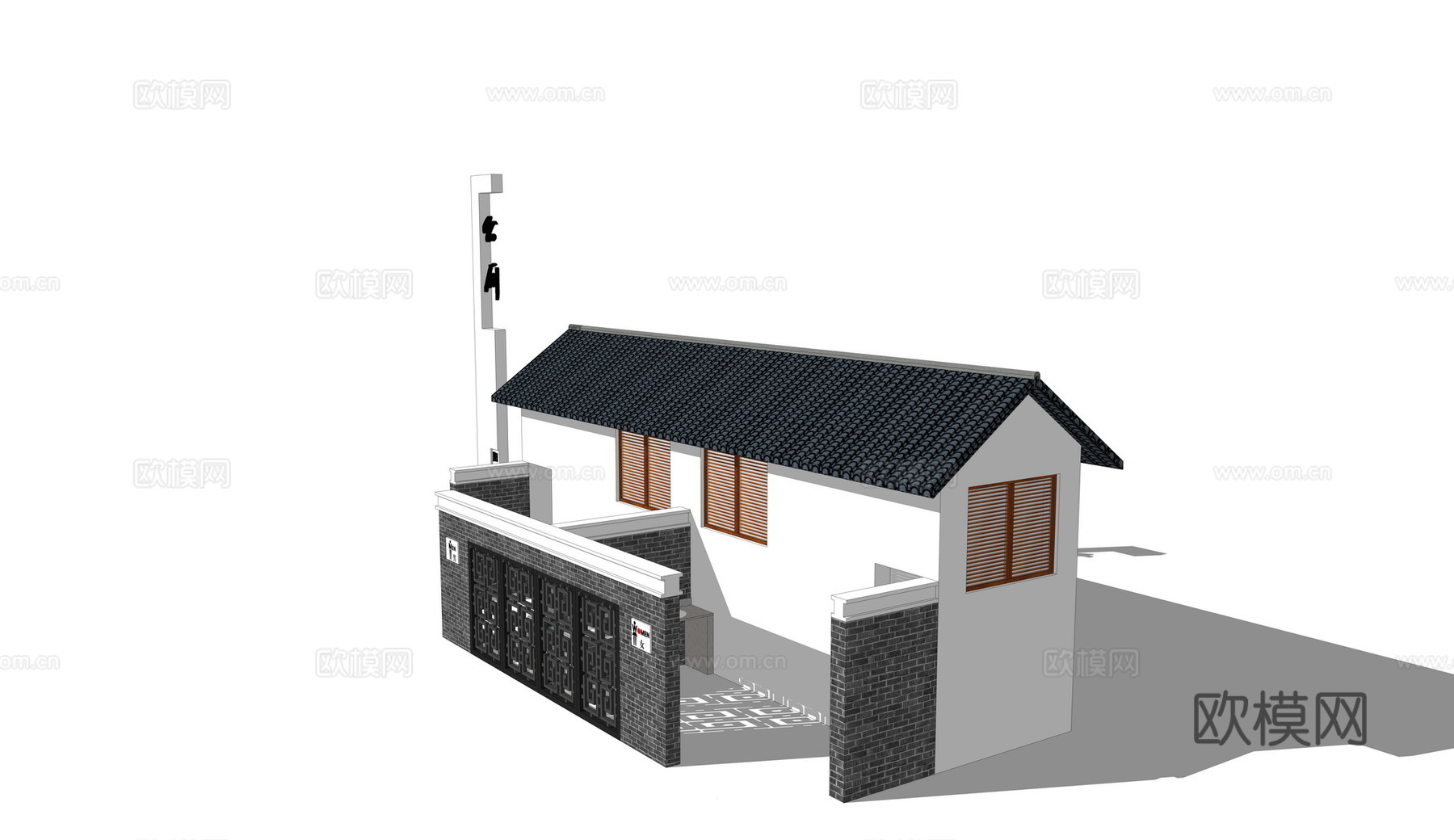  新中式公共厕所su模型下载