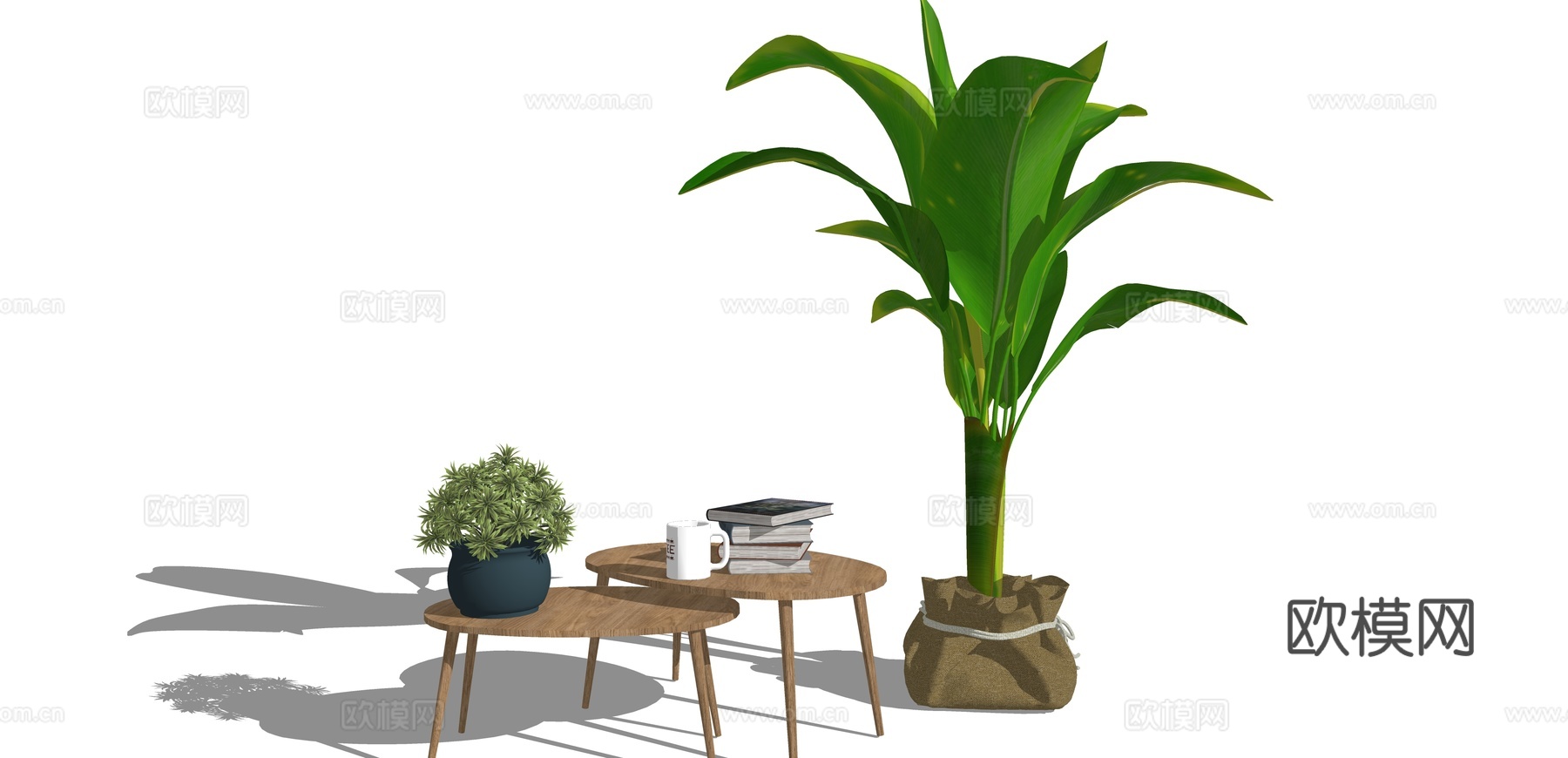 现代室内绿植盆栽su模型下载