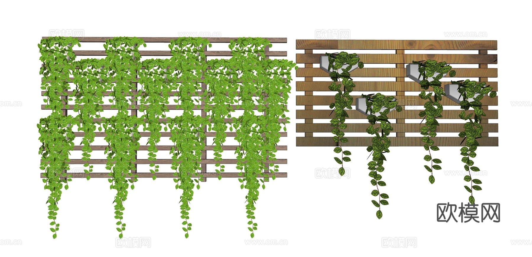 现代绿植花架su模型下载