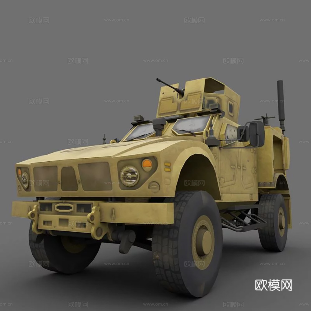 装甲车Oshkosh M-ATV低多边形3d模型