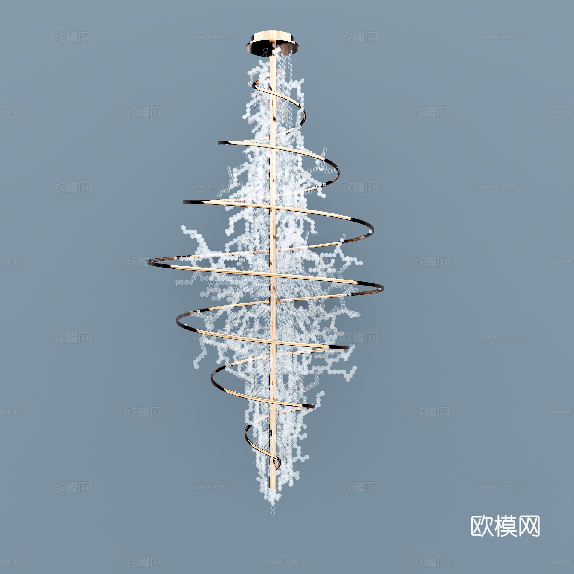 现代水晶艺术吊灯su模型下载