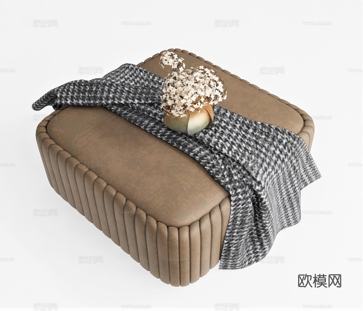 现代皮革脚踏su模型下载