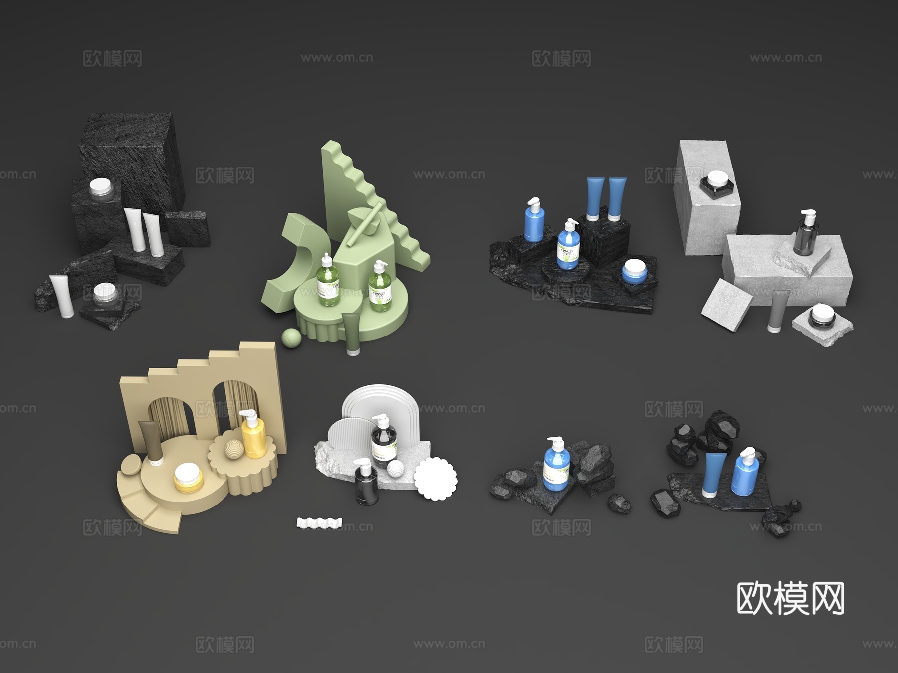 产品展示 电商场景 产品场景 美容产品 美容场景 科技场景3d模型