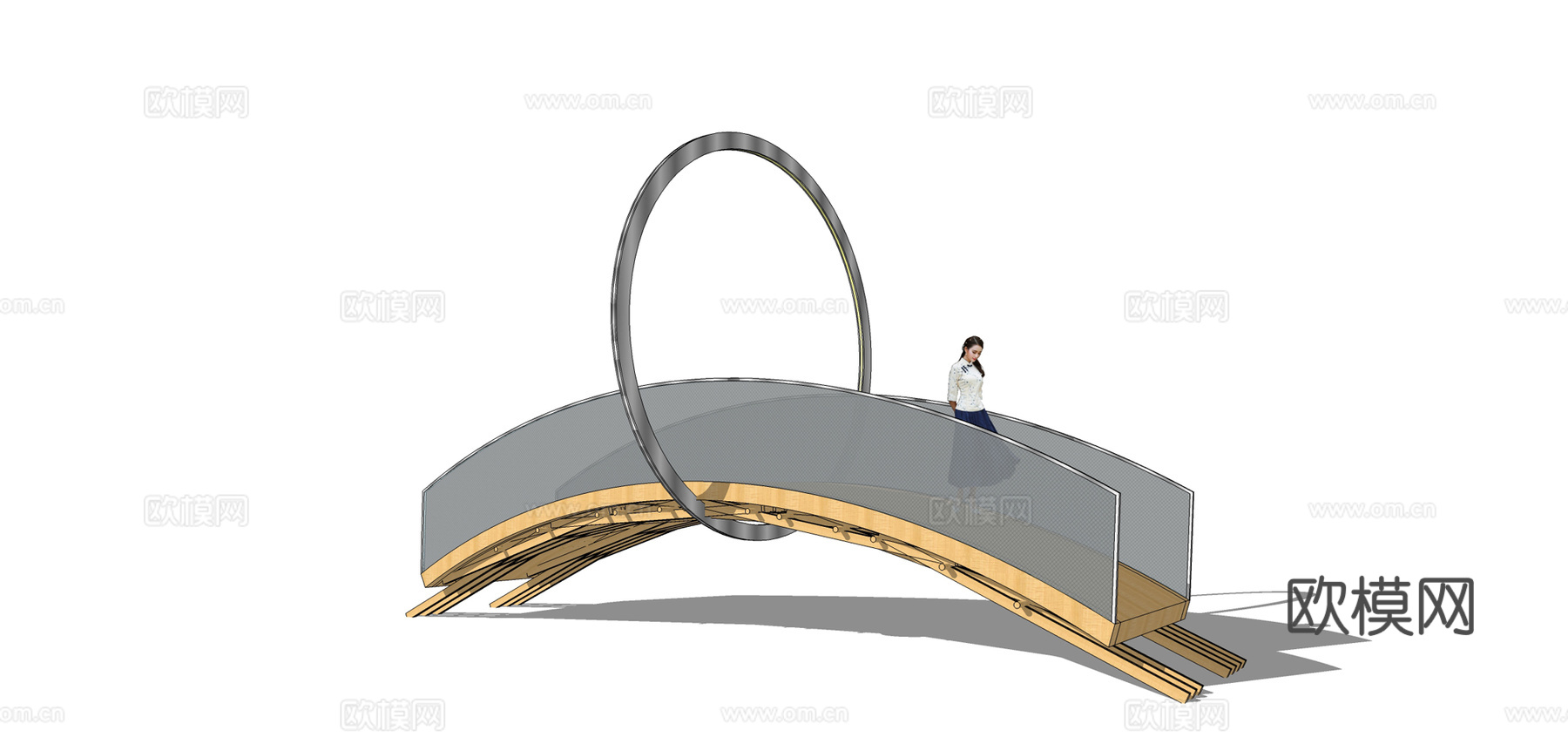 现代拱桥su模型下载