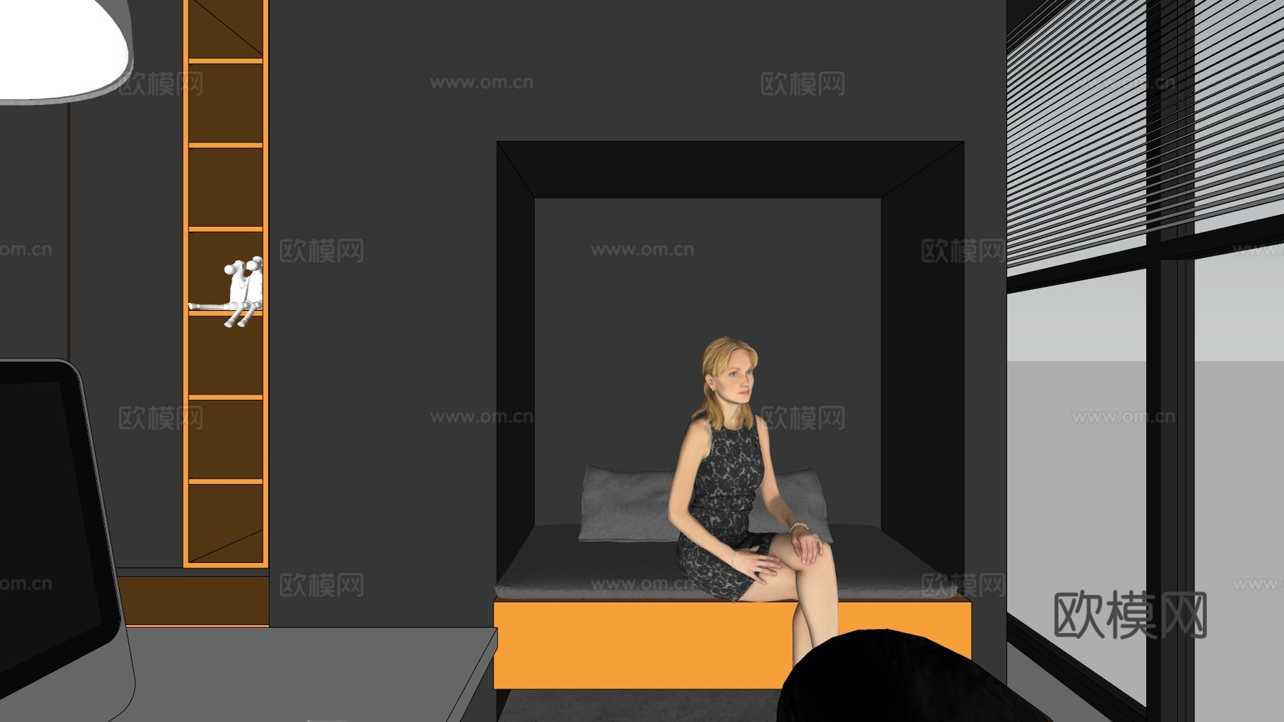 现代办公桌椅su模型下载