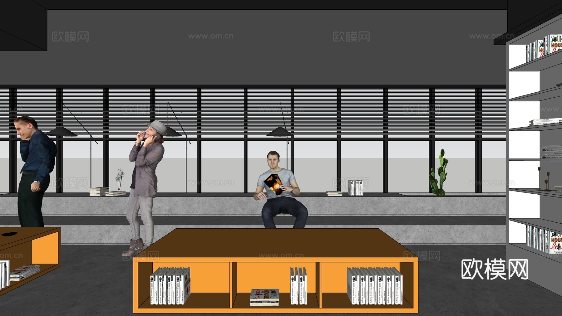 现代办公桌椅su模型下载