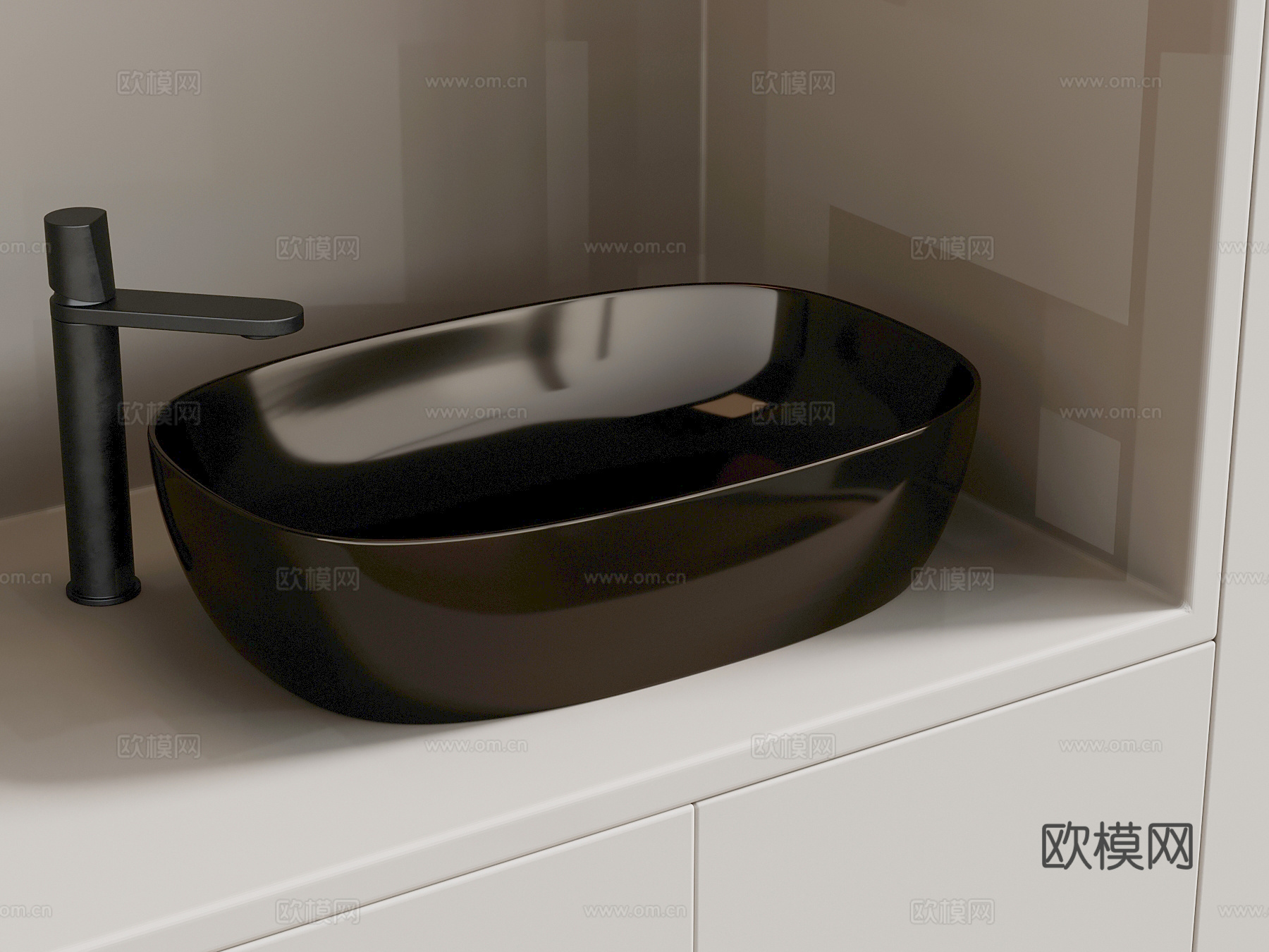 25现代洗手台 洗手盆3d模型