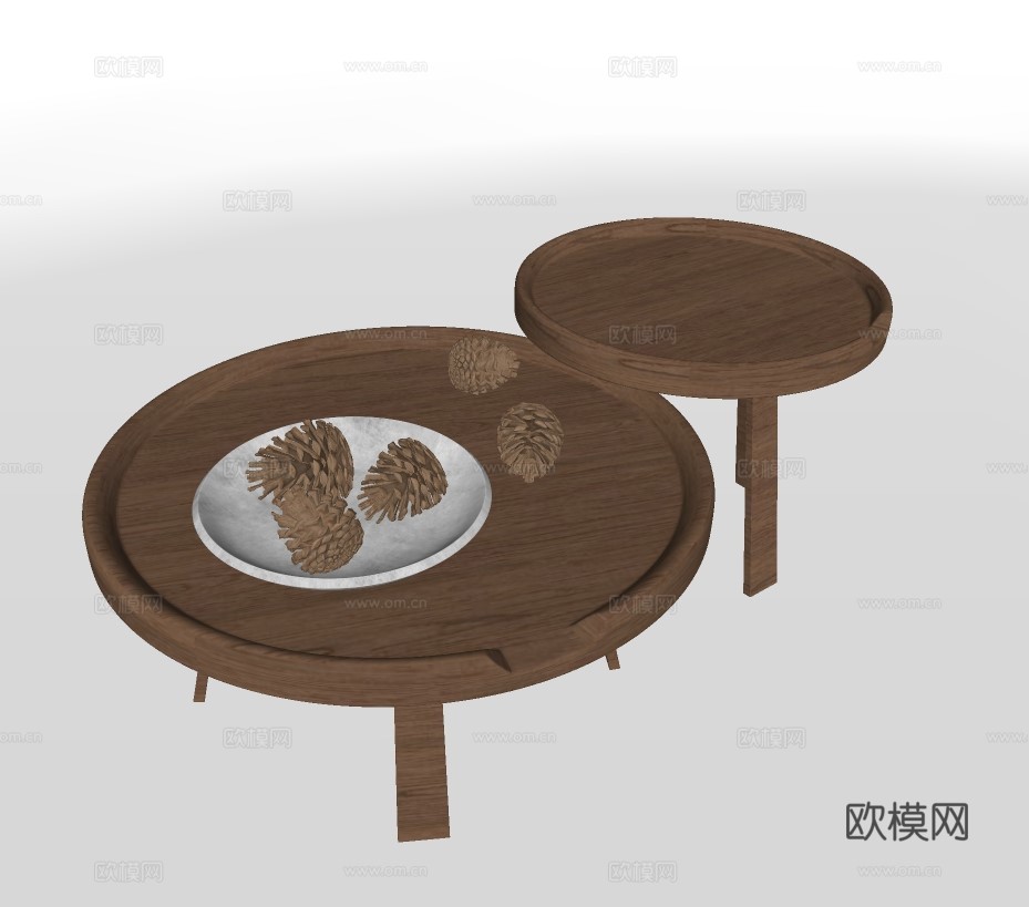 现代茶几su模型下载
