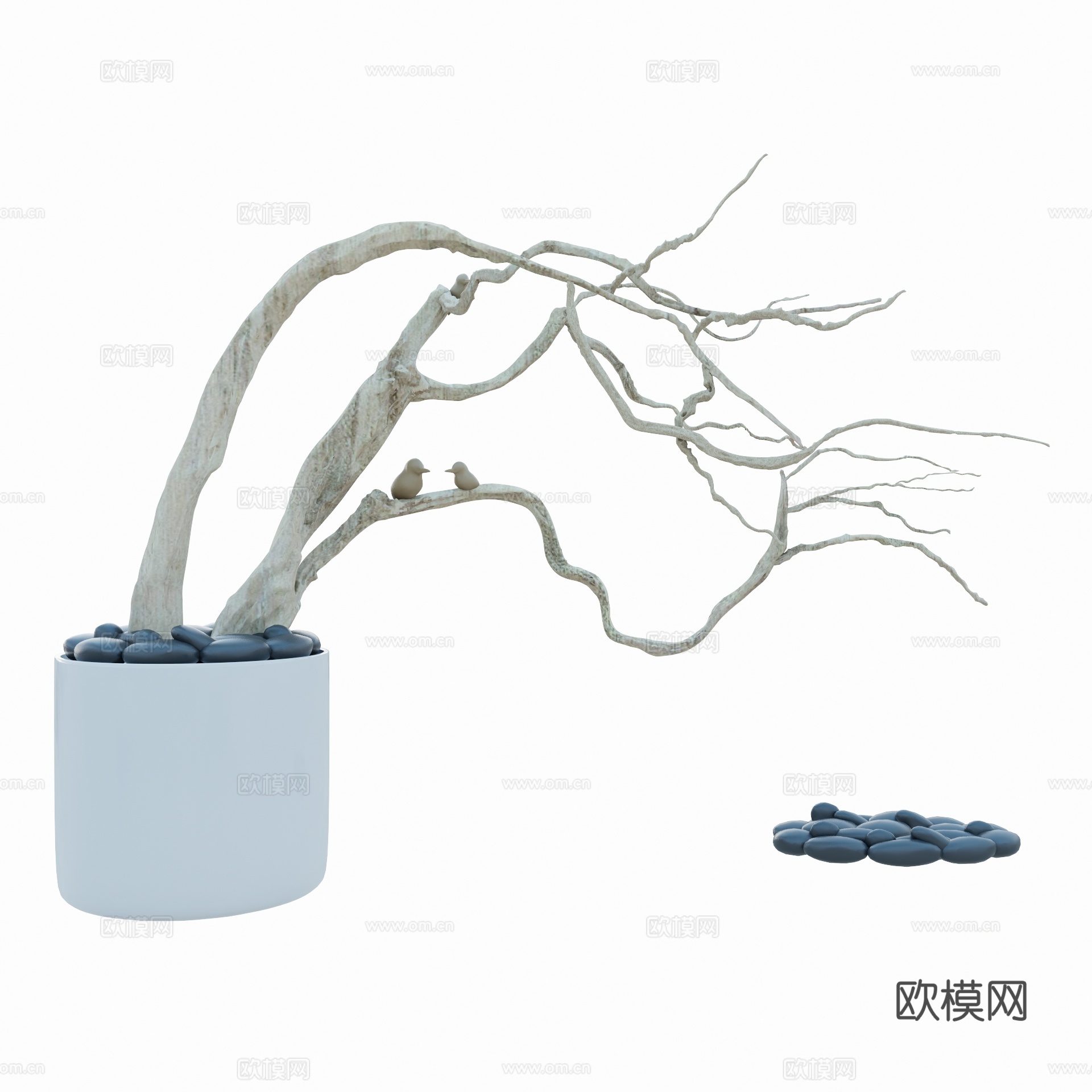 新中式干枝摆件su模型下载