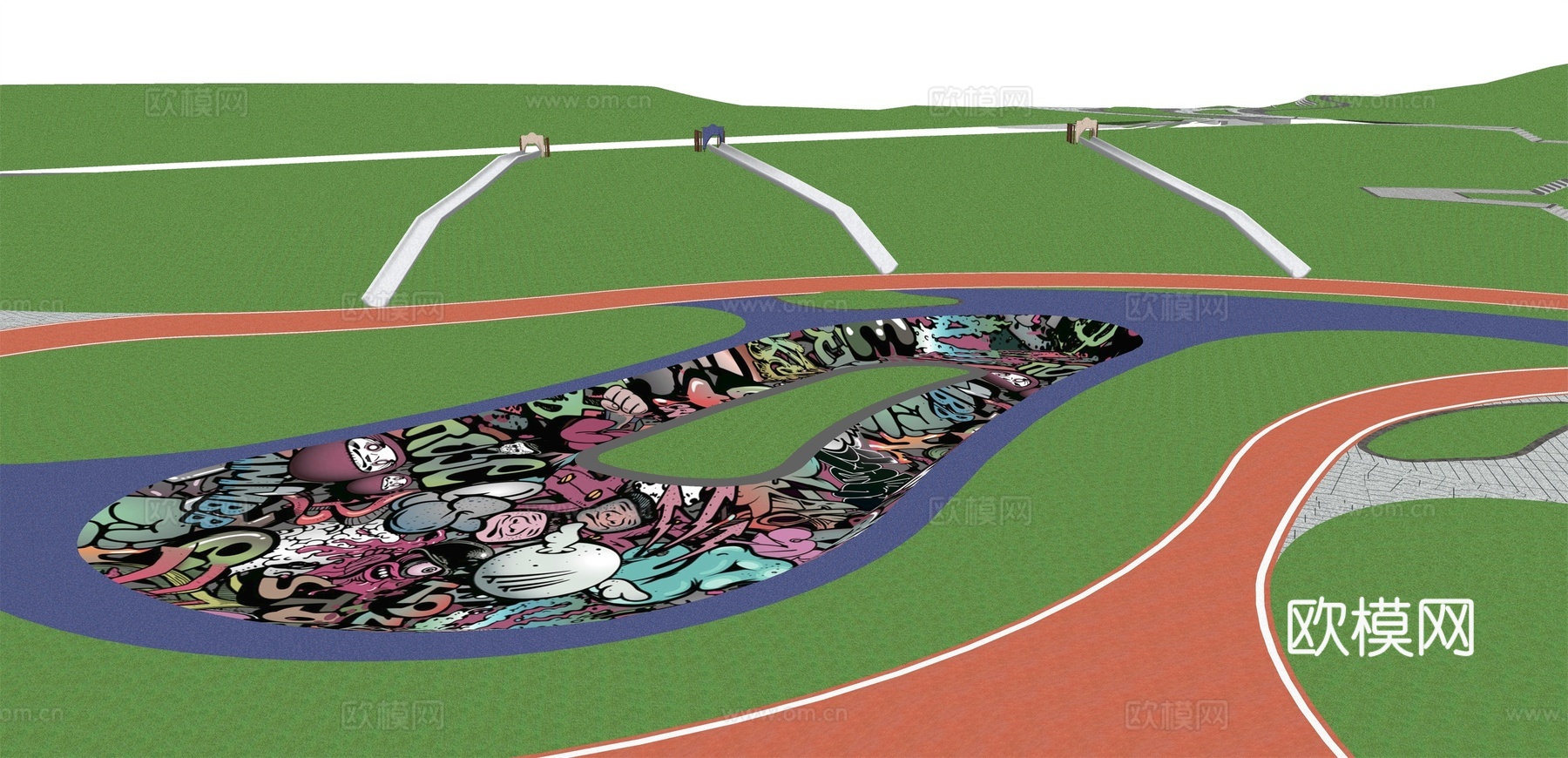 现代儿童游乐场su模型下载下载（渲染图4）