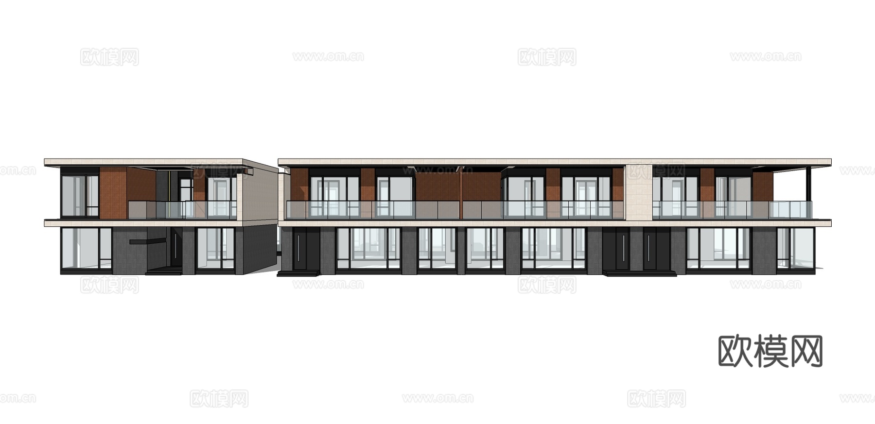 现代建筑外观su模型下载