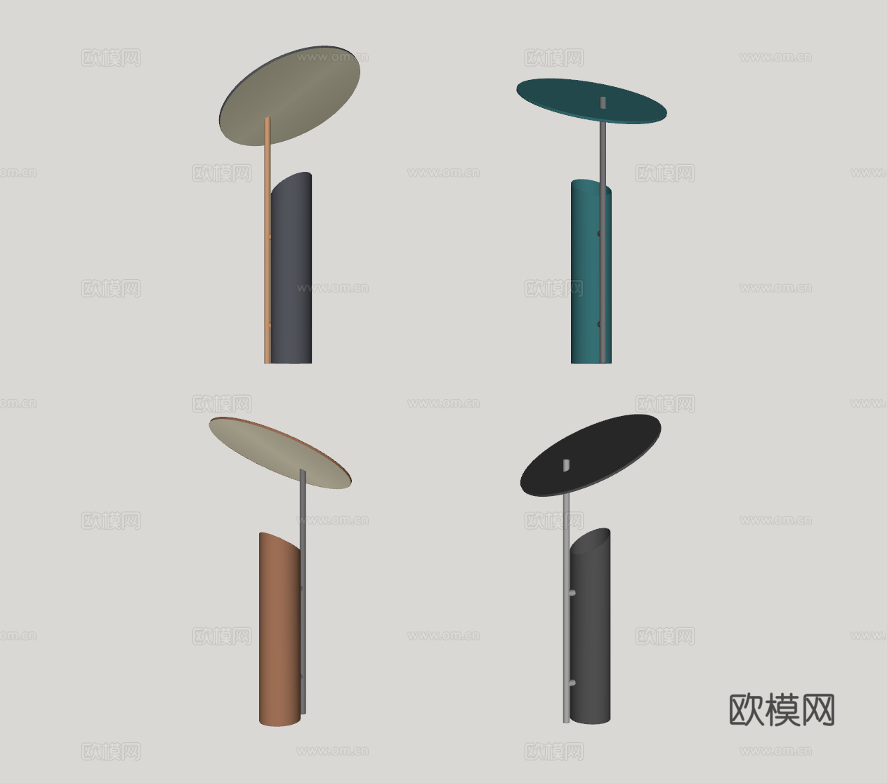 现代轻奢台灯su模型下载