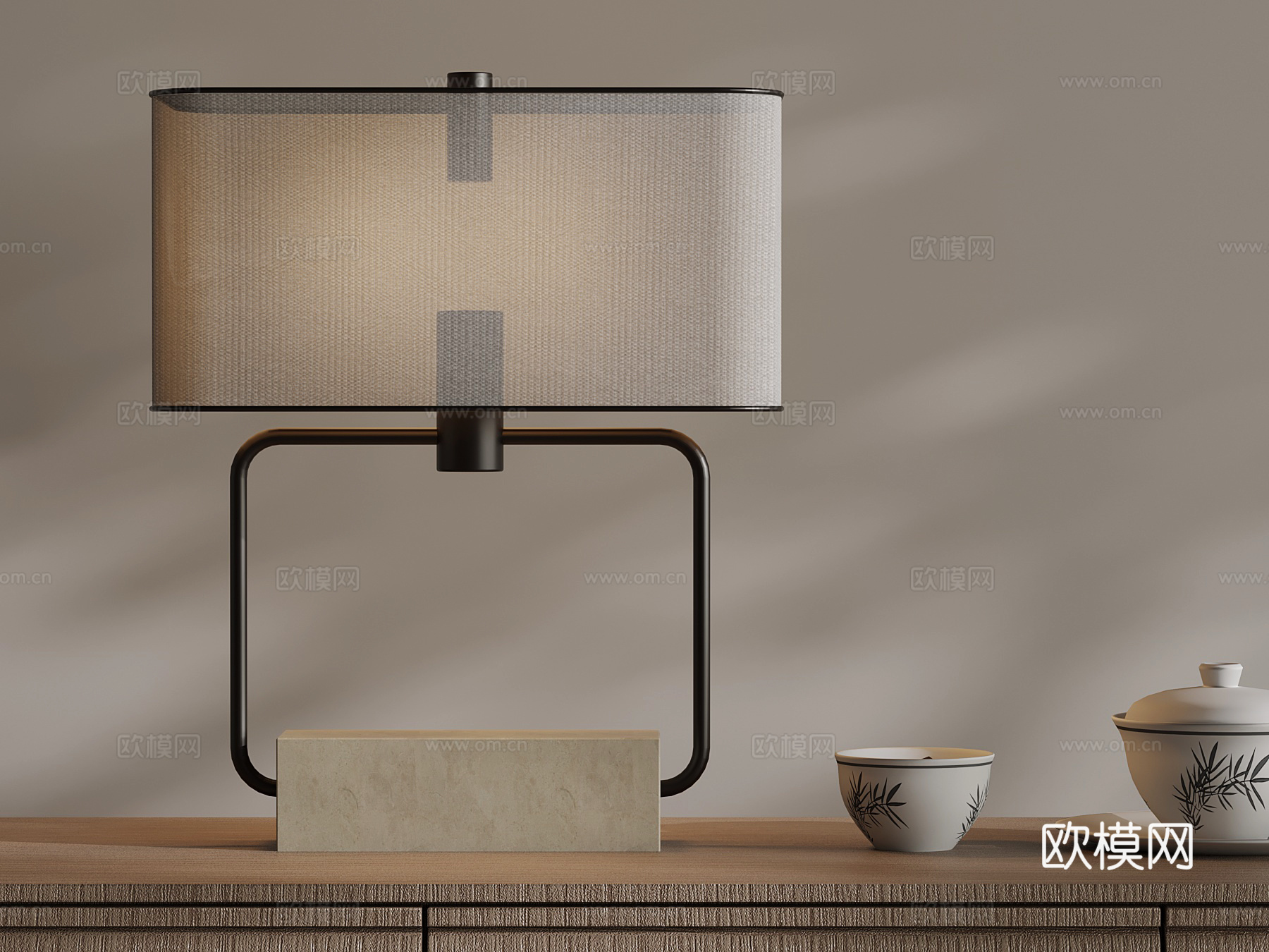 26新中式台灯3d模型