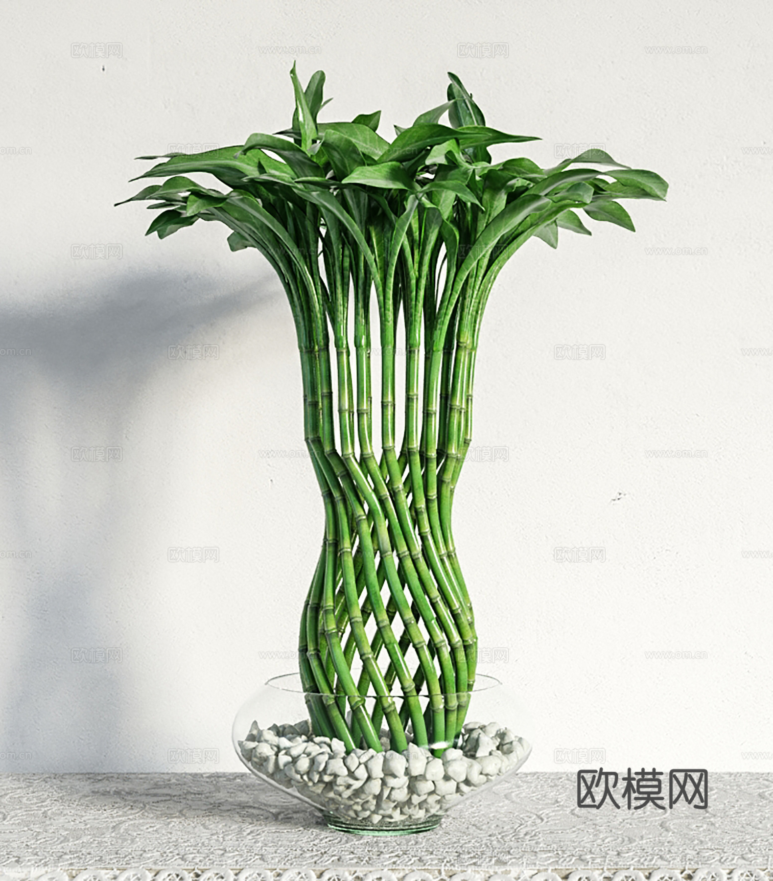 现代花瓶花艺  绿植盆栽3d模型