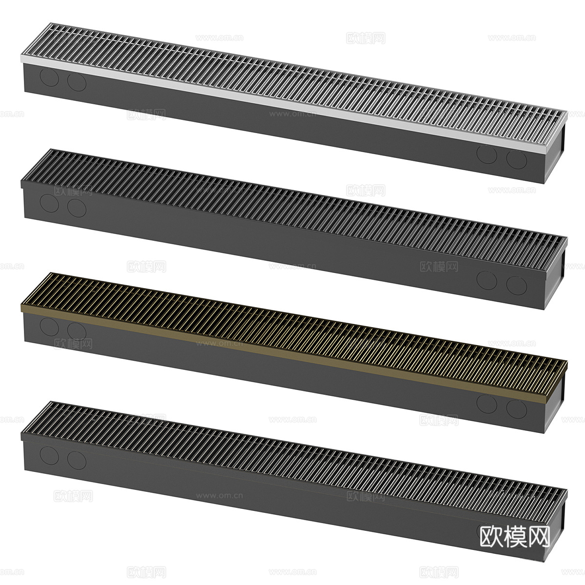 现代散热孔 对流器 出风口 条形地漏3d模型