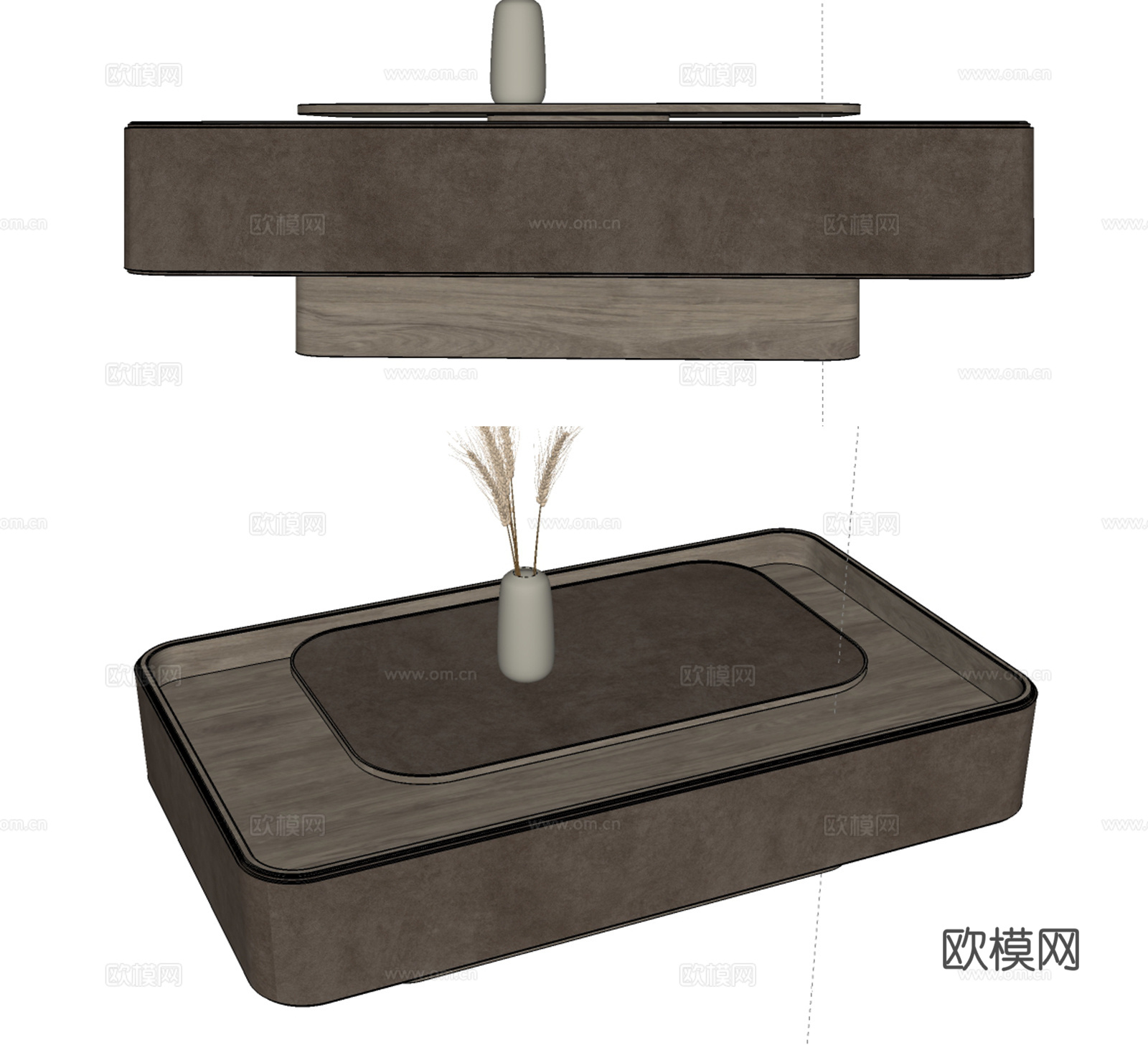 现代边几茶几su模型下载