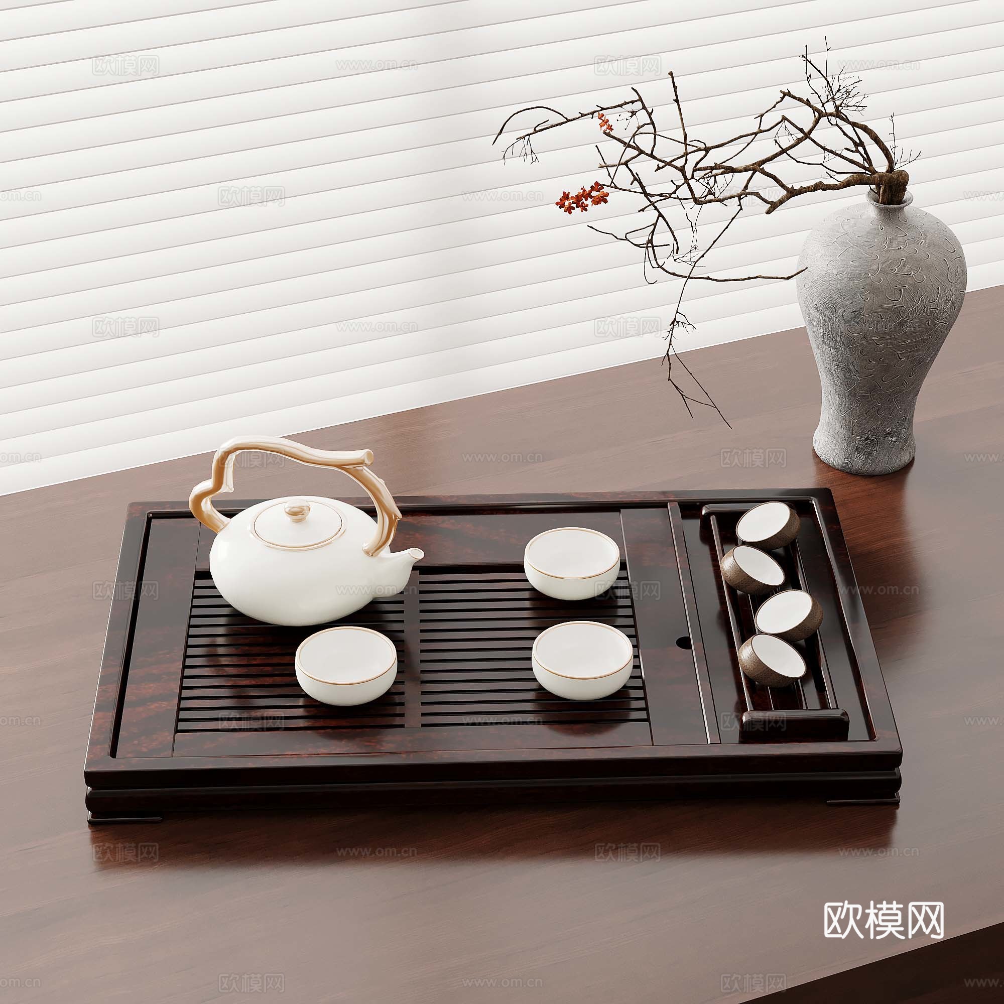 10新中式茶具 花瓶3d模型