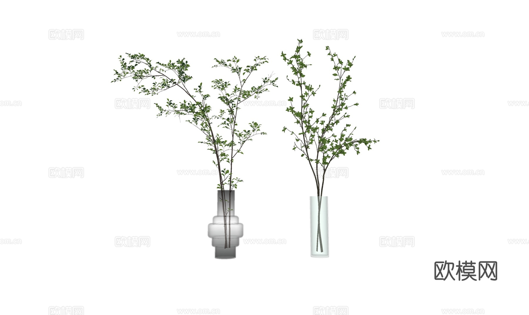 现代花瓶插花su模型下载