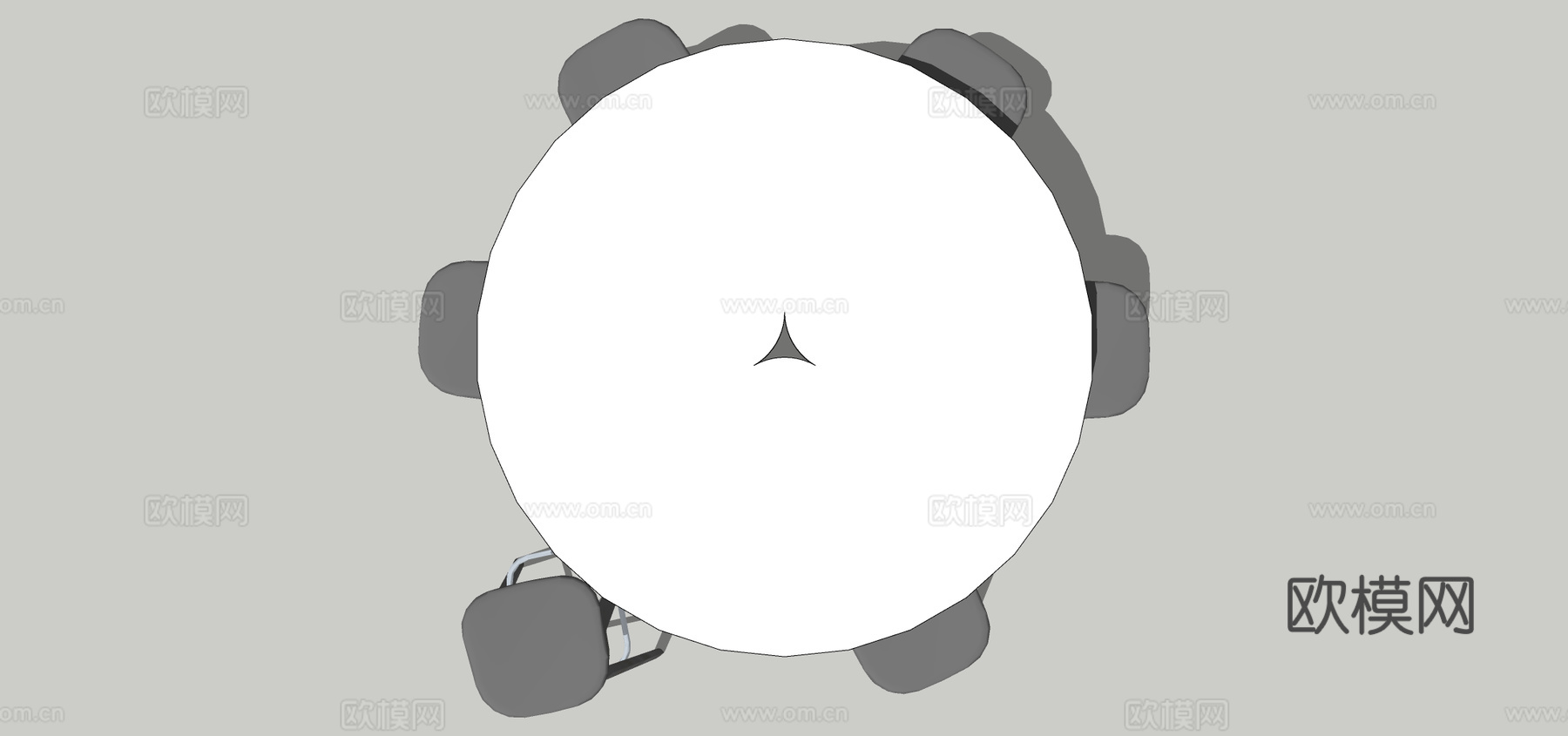 现代圆形吧台吧椅su模型下载