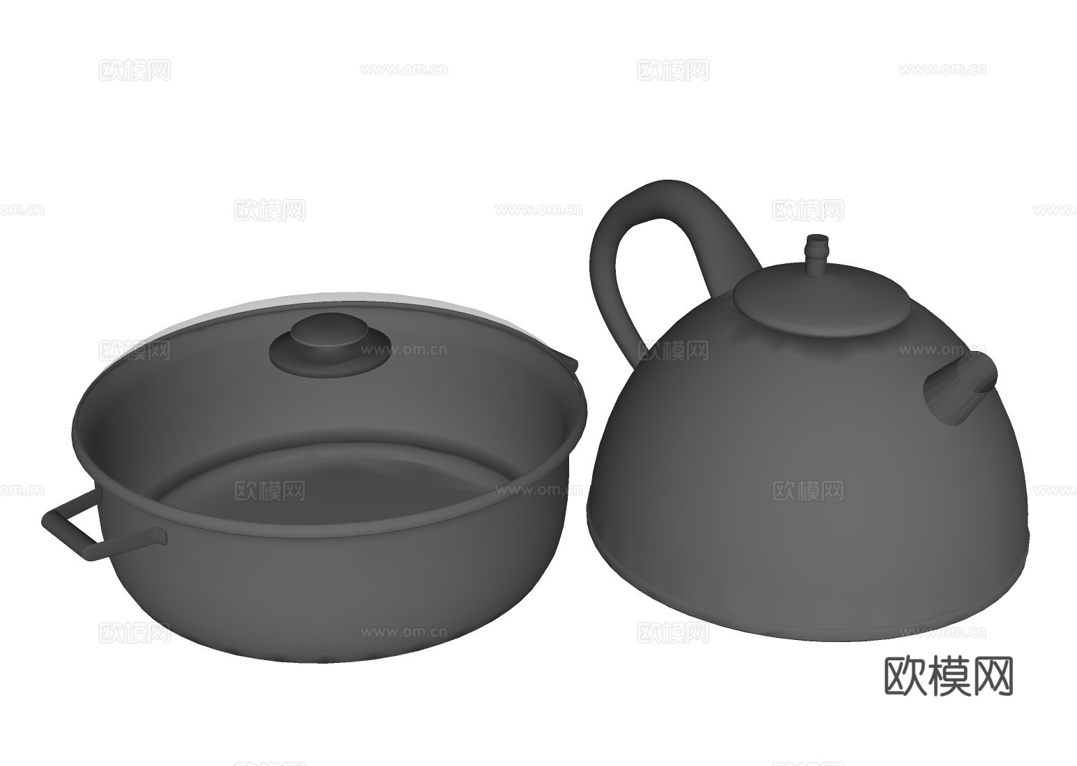 现代汤锅烧水壶su模型下载