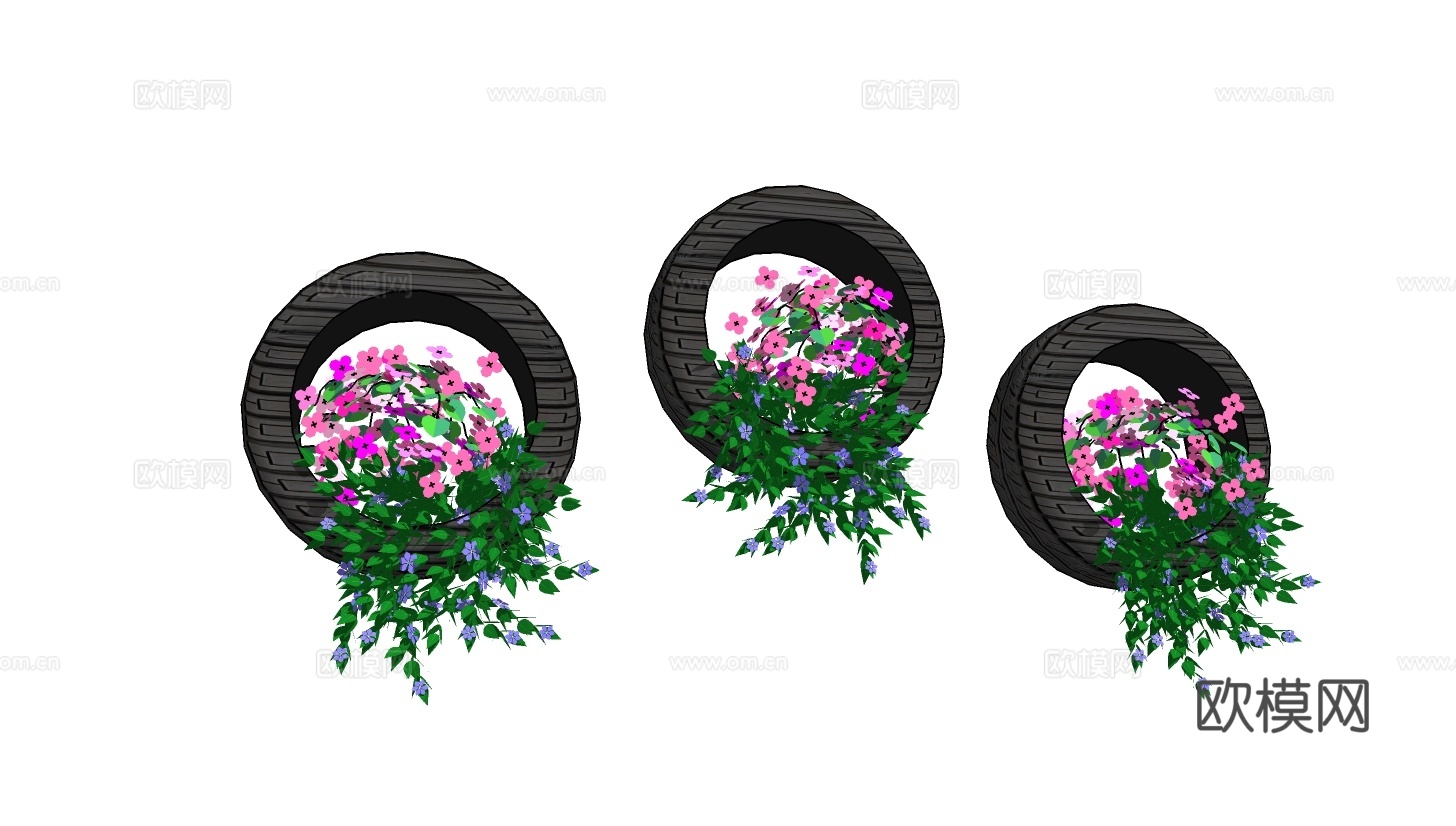 现代绿植花草su模型下载