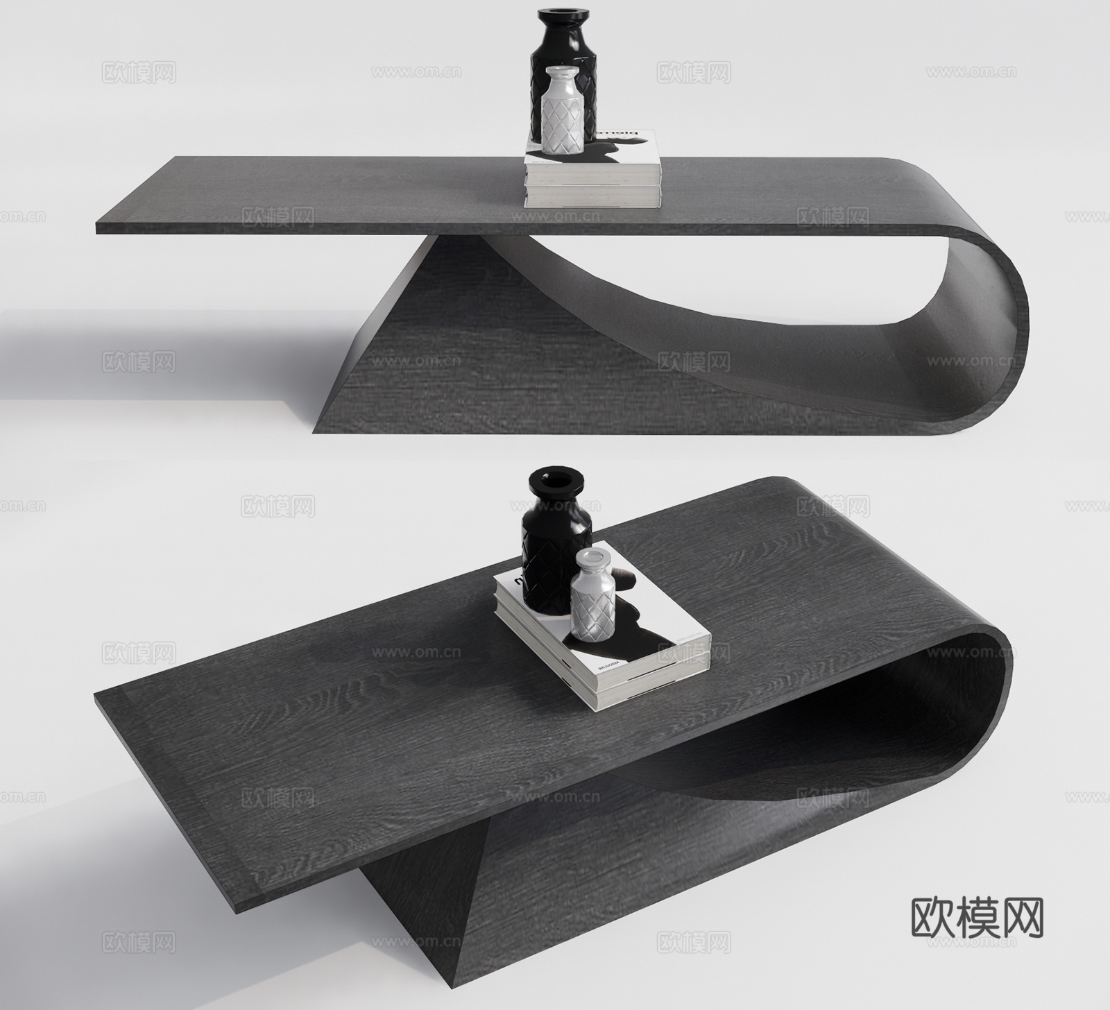 现代实木茶几su模型下载