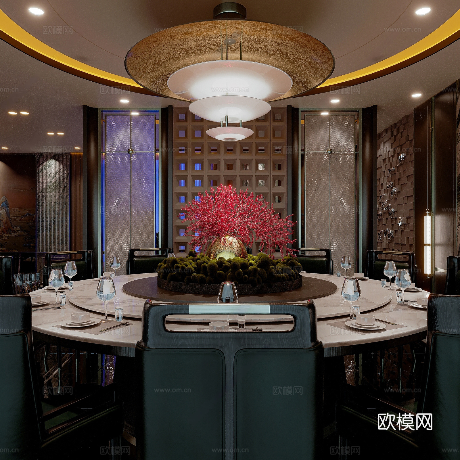 现代轻耆包厢 会所包厢 酒店包厢 餐厅包厢 KTV包厢 餐桌3d模型