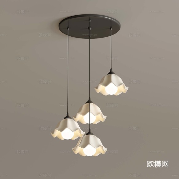 9奶油風(fēng)吊燈3d模型下載
