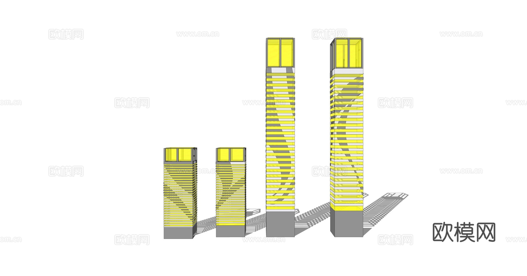 现代路灯景观灯su模型下载