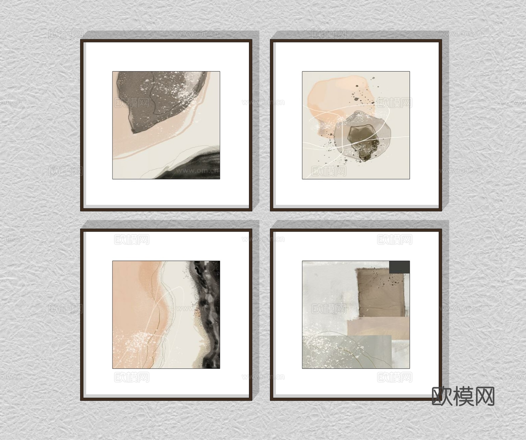 现代装饰画挂画su模型下载