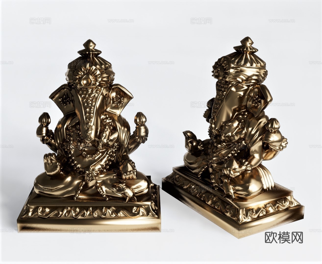 现代金属艺术品摆件su模型下载