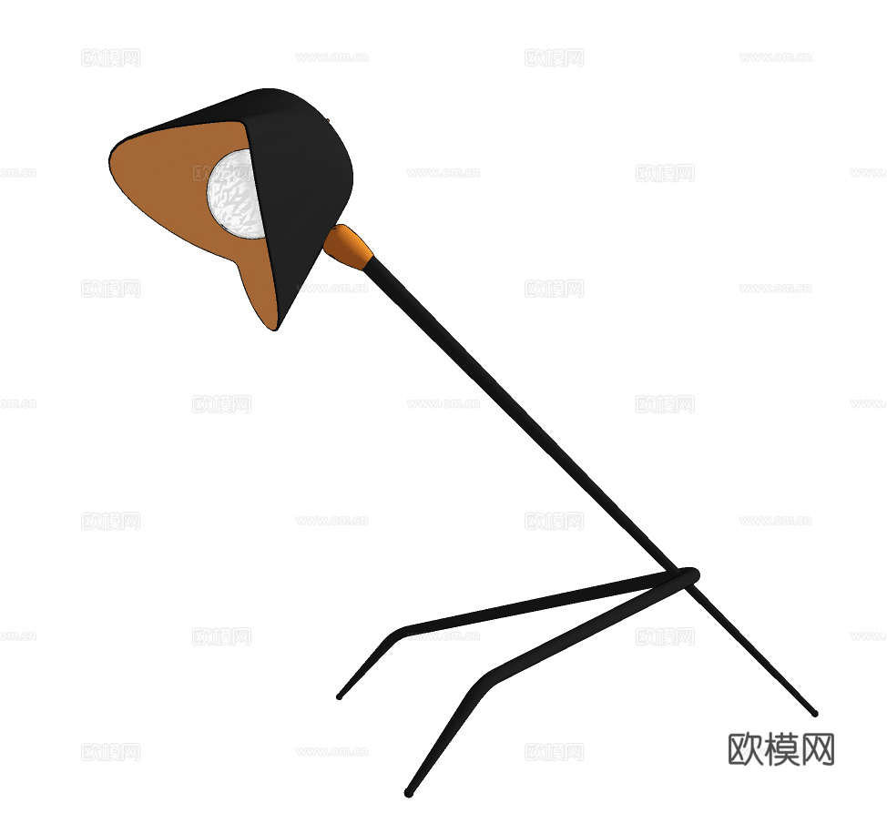 现代金属台灯su模型下载