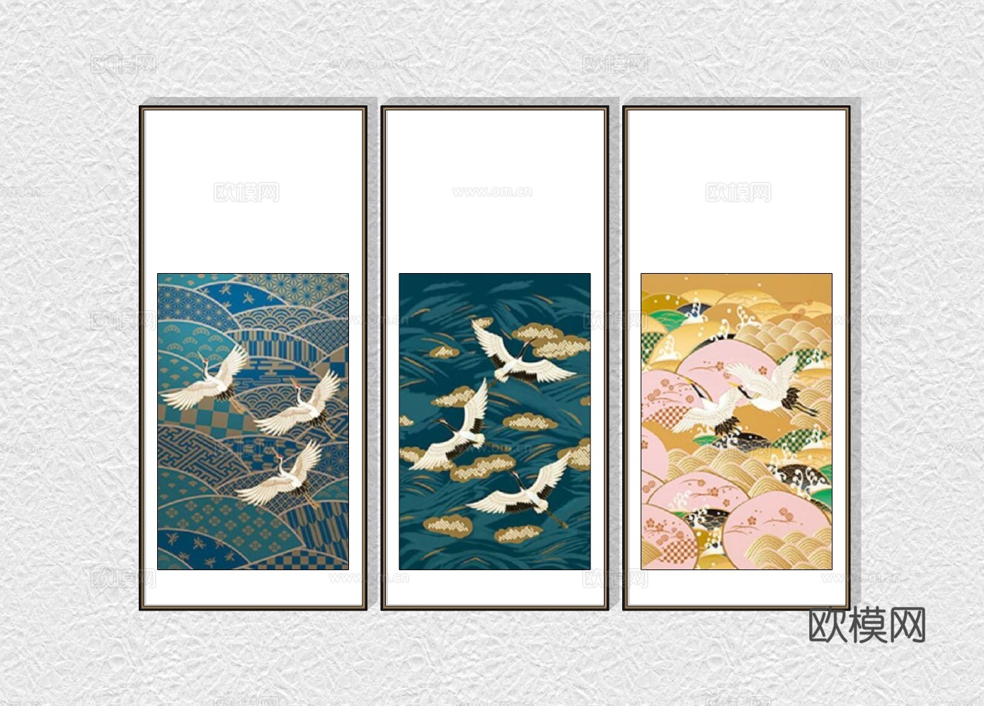 日式装饰画挂画su模型下载