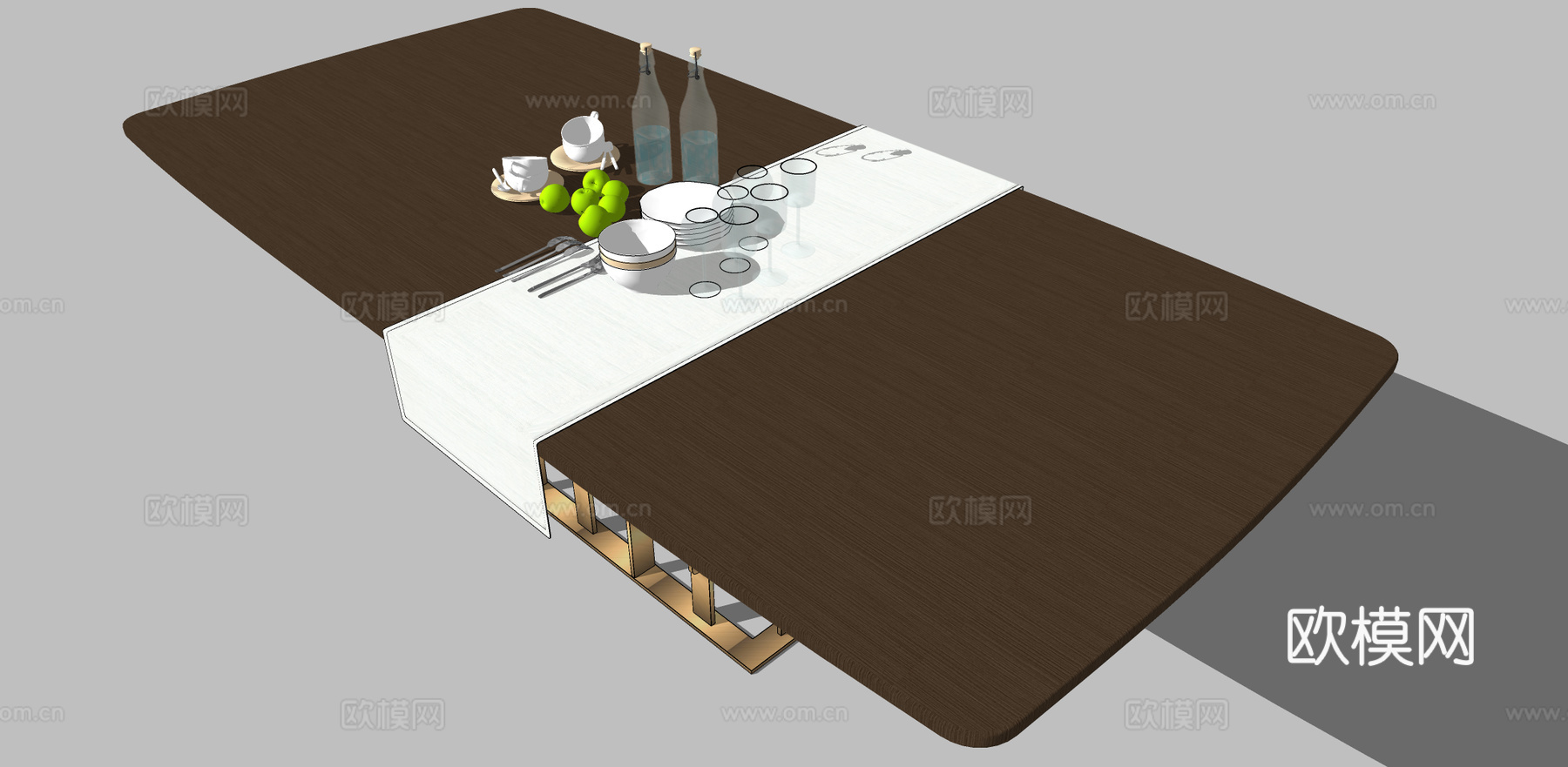 现代轻奢餐桌su模型下载