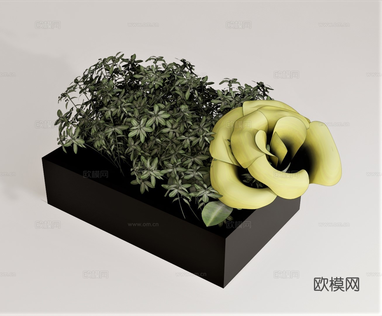 现代植物盆栽su模型下载